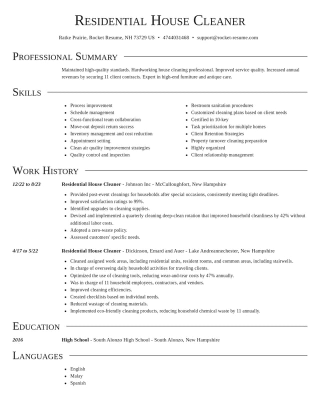Director resume template