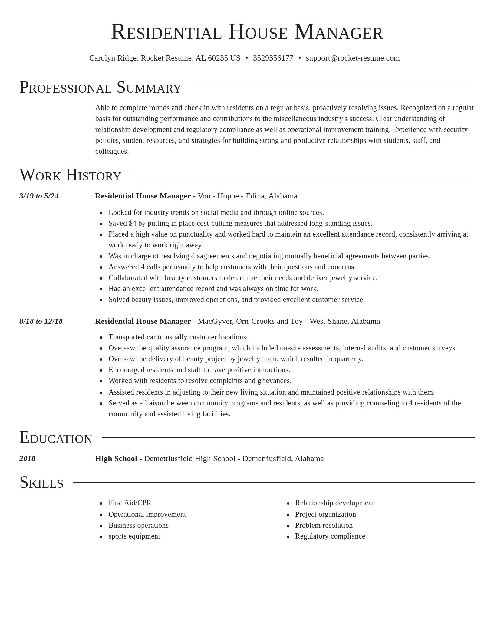 Director resume template