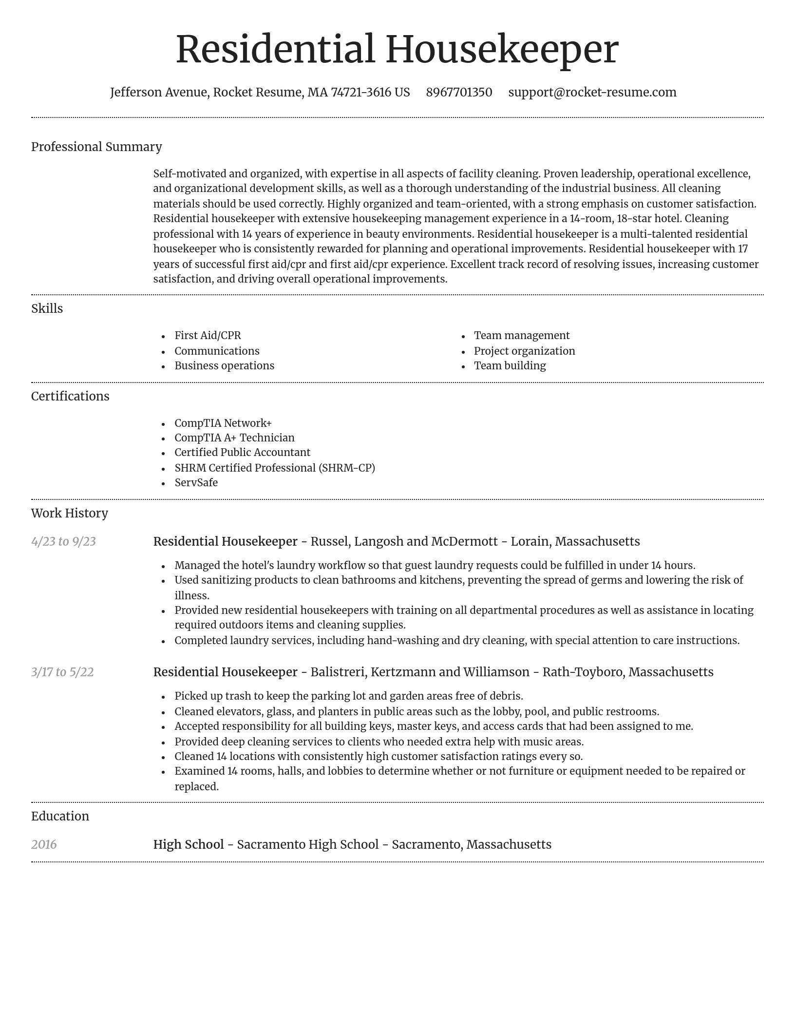 Dignified resume template