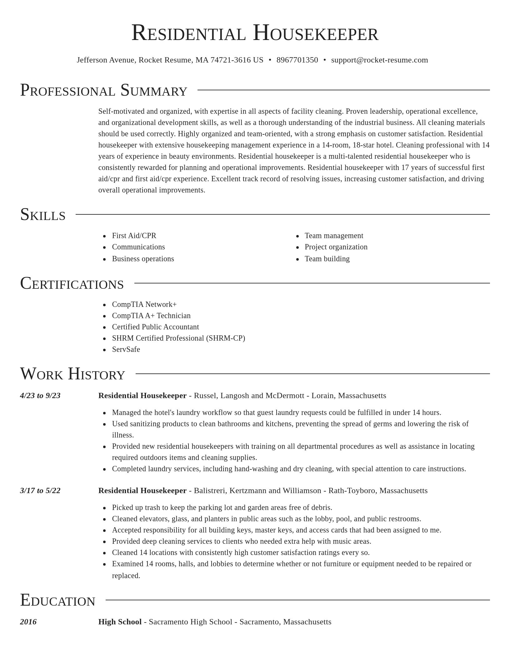 Director resume template