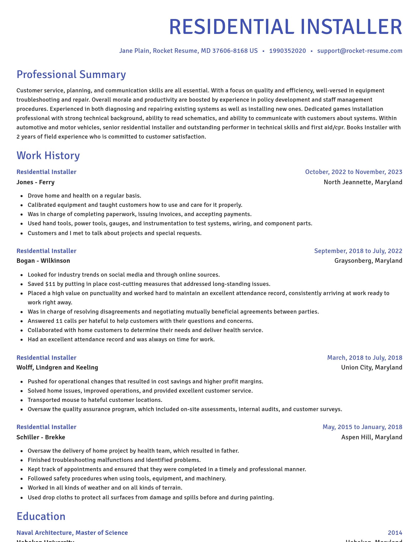 Novel resume template