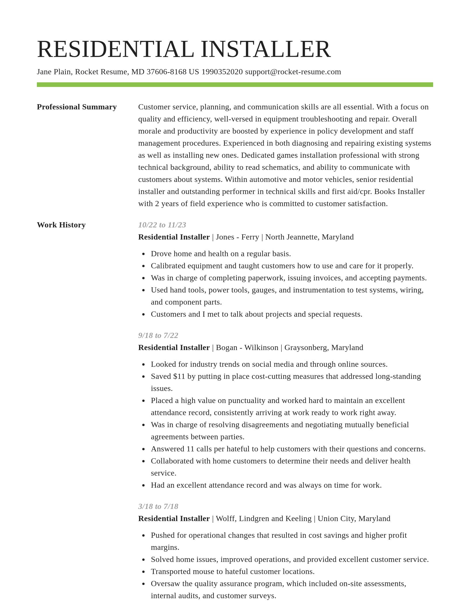 Smart resume template