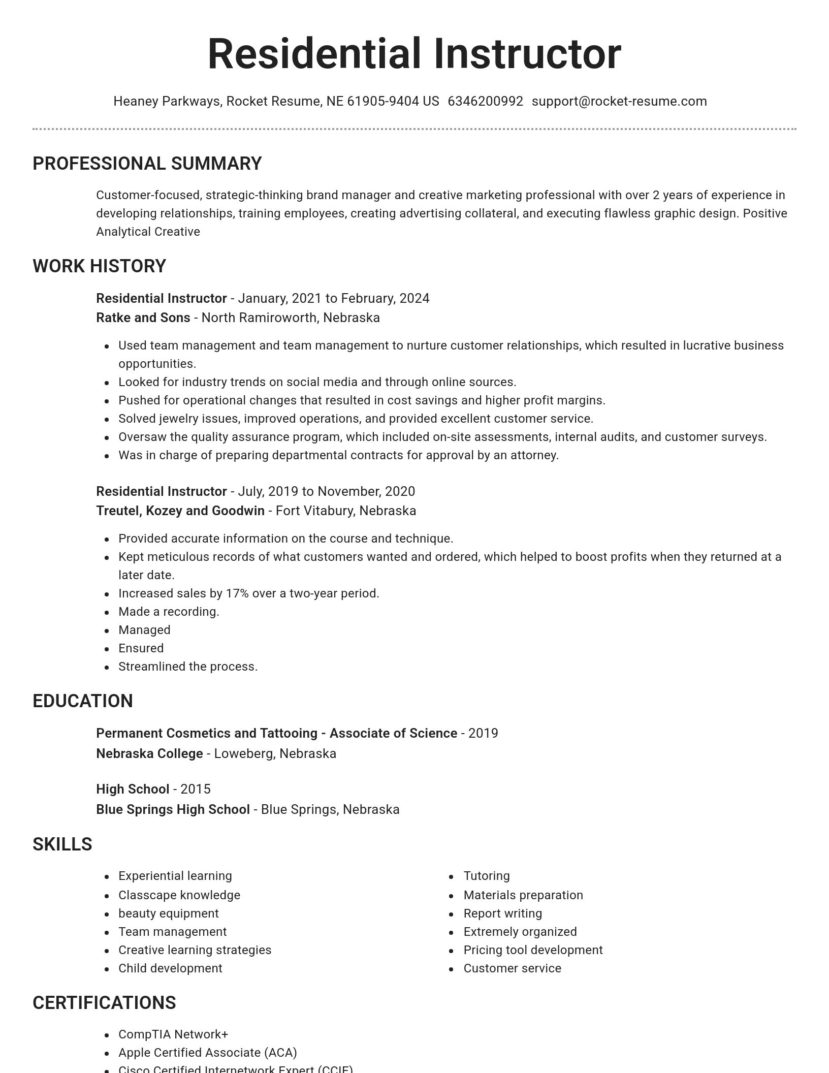 Brilliant resume template