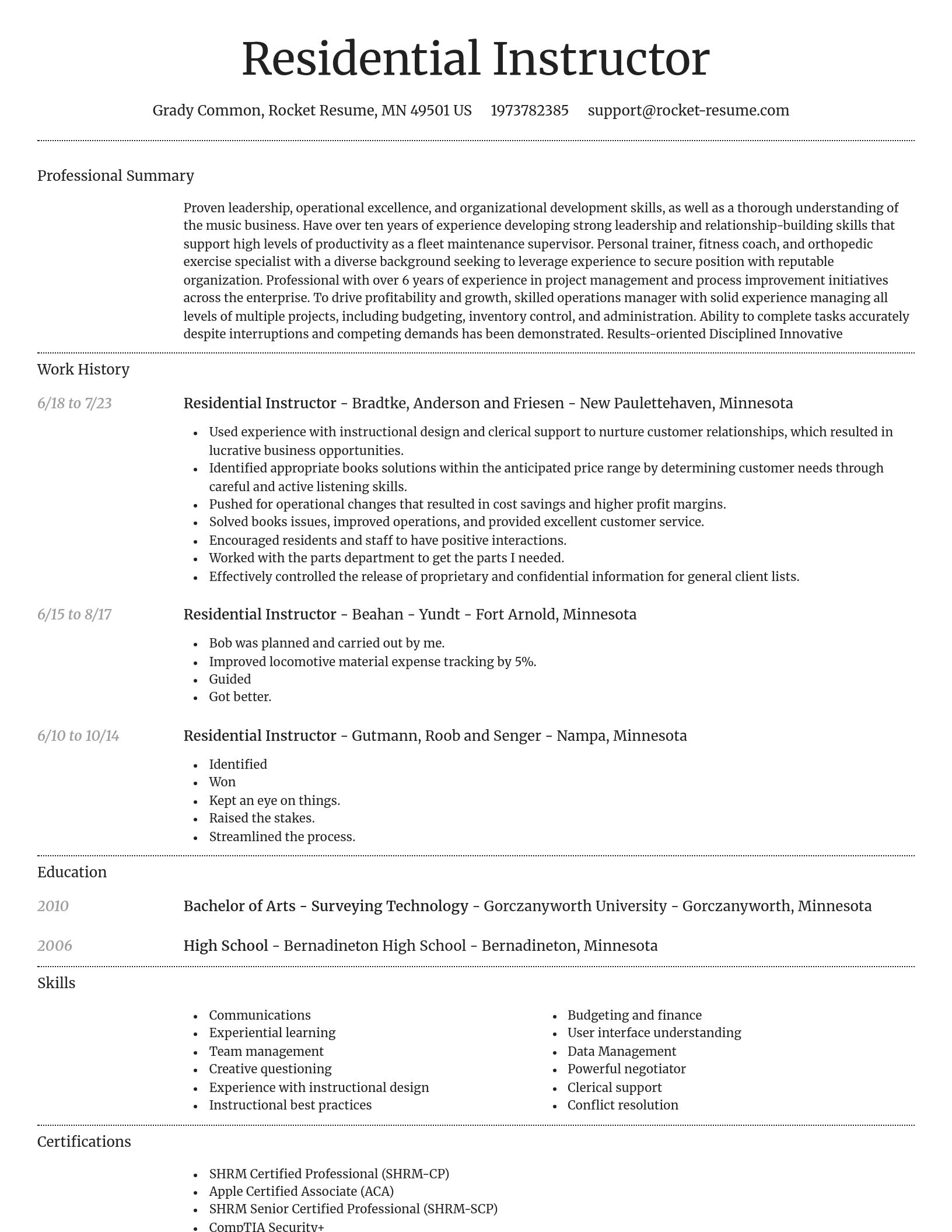 Dignified resume template