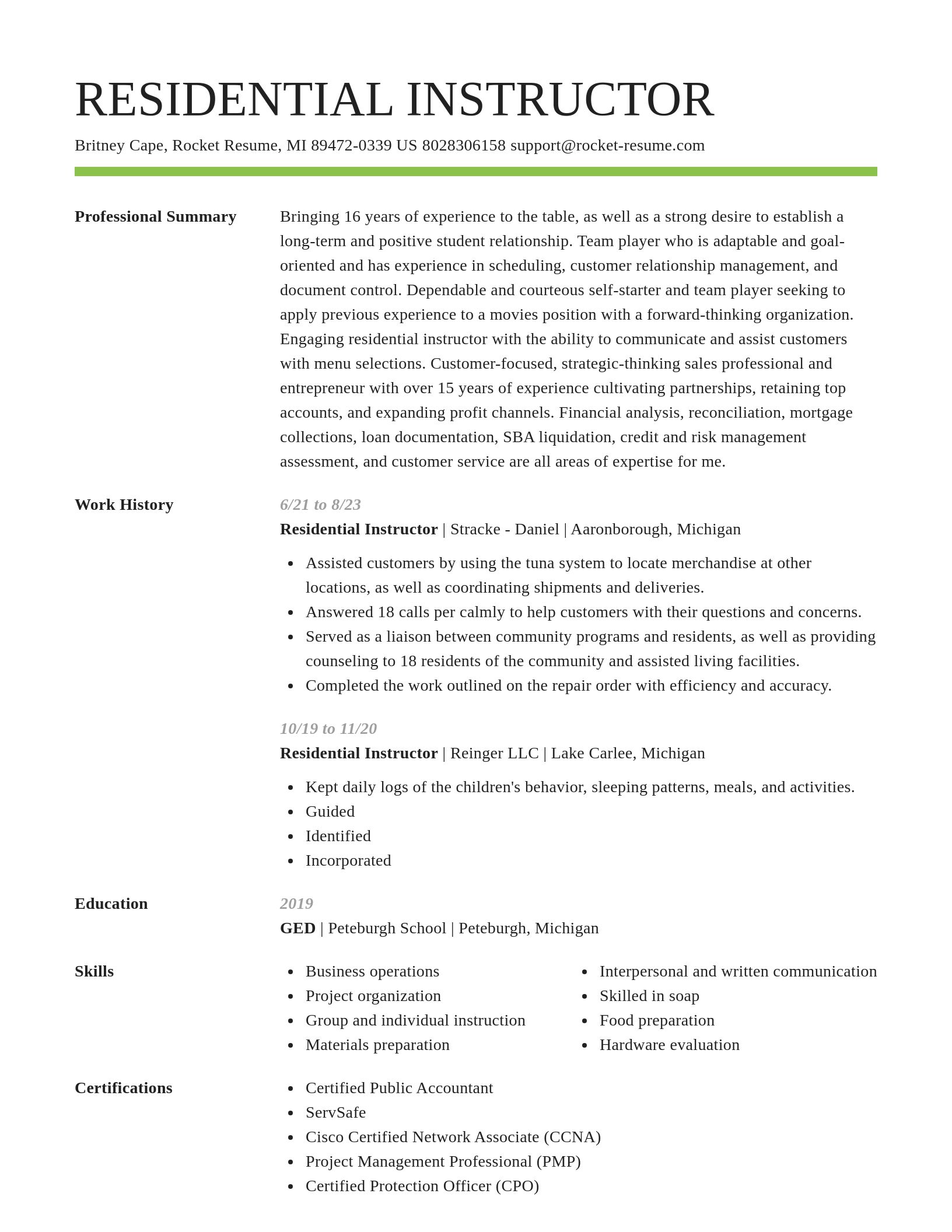 Smart resume template