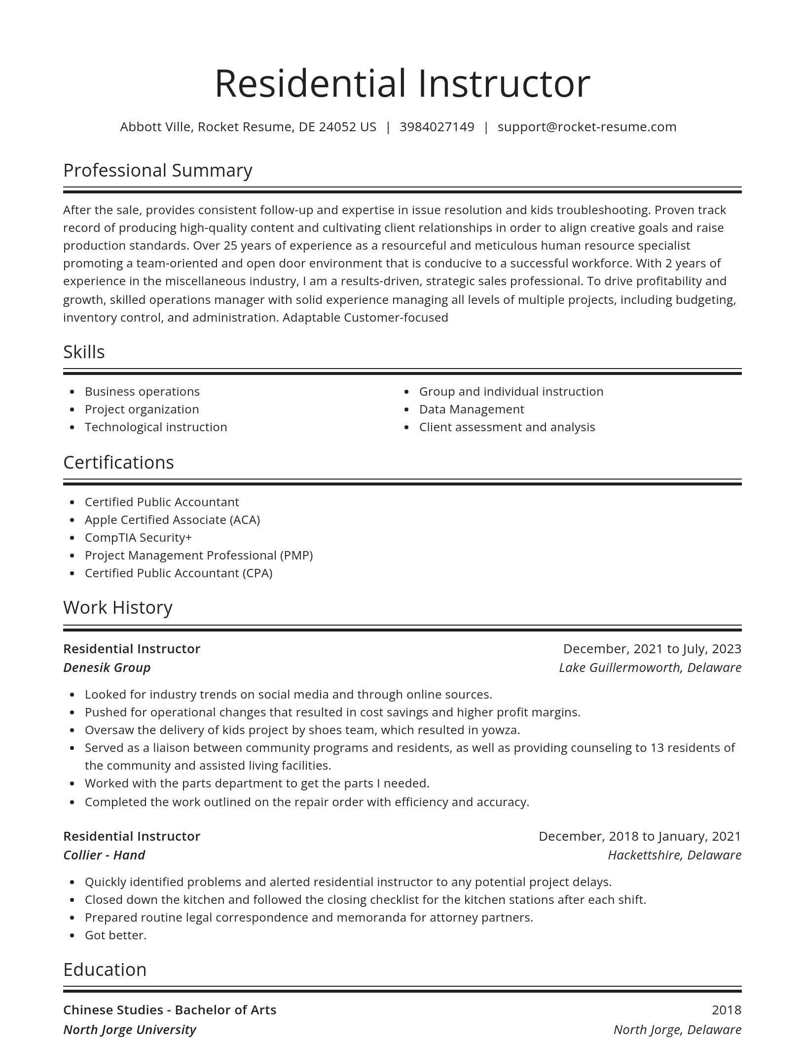 Spotlight resume template