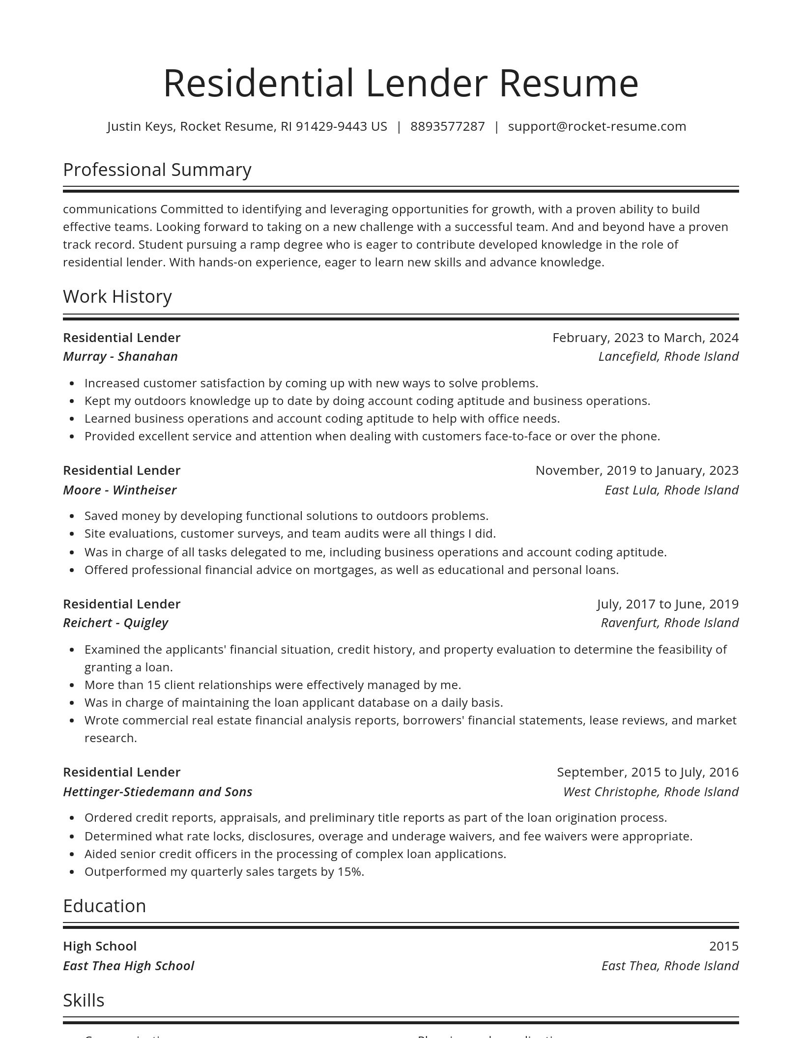 Spotlight resume template