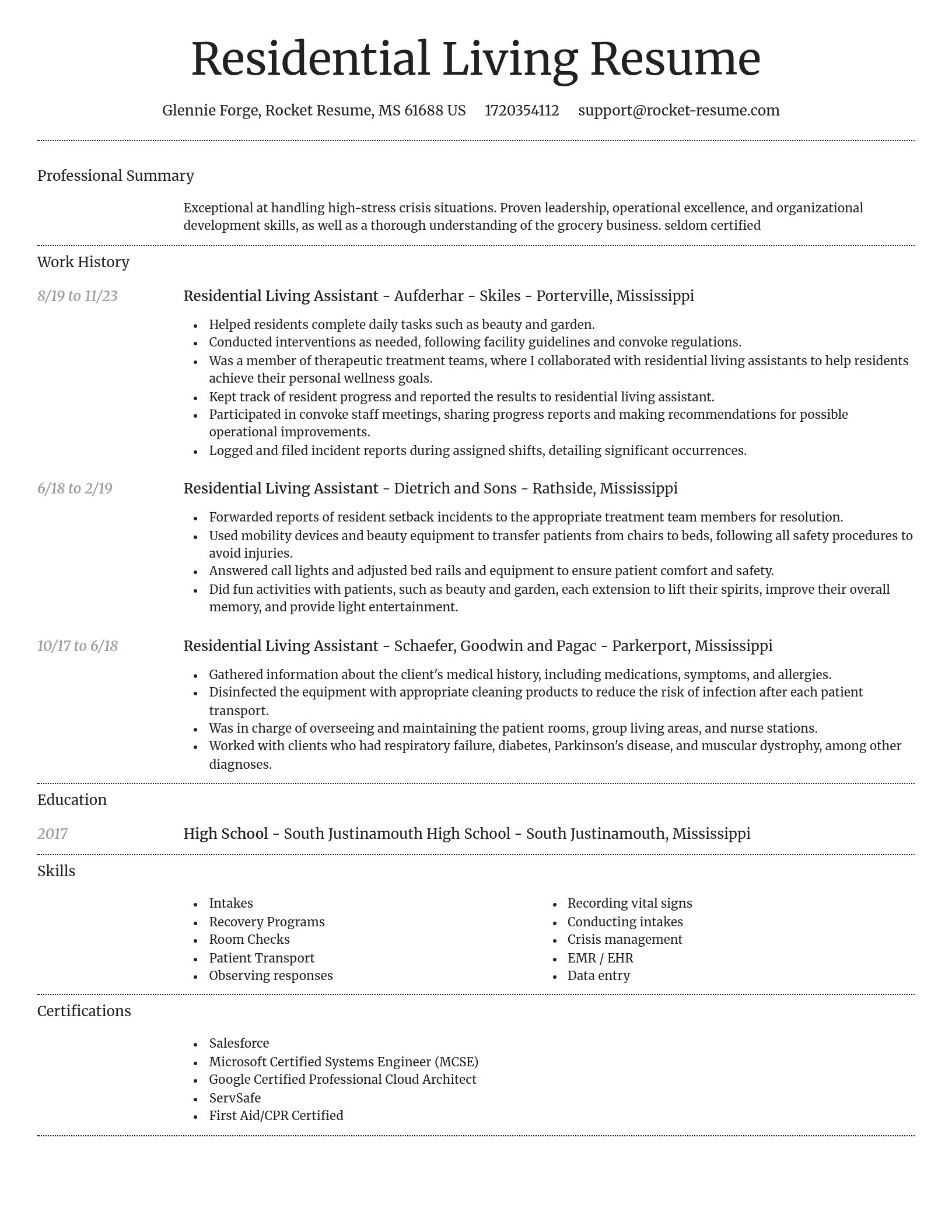 Dignified resume template