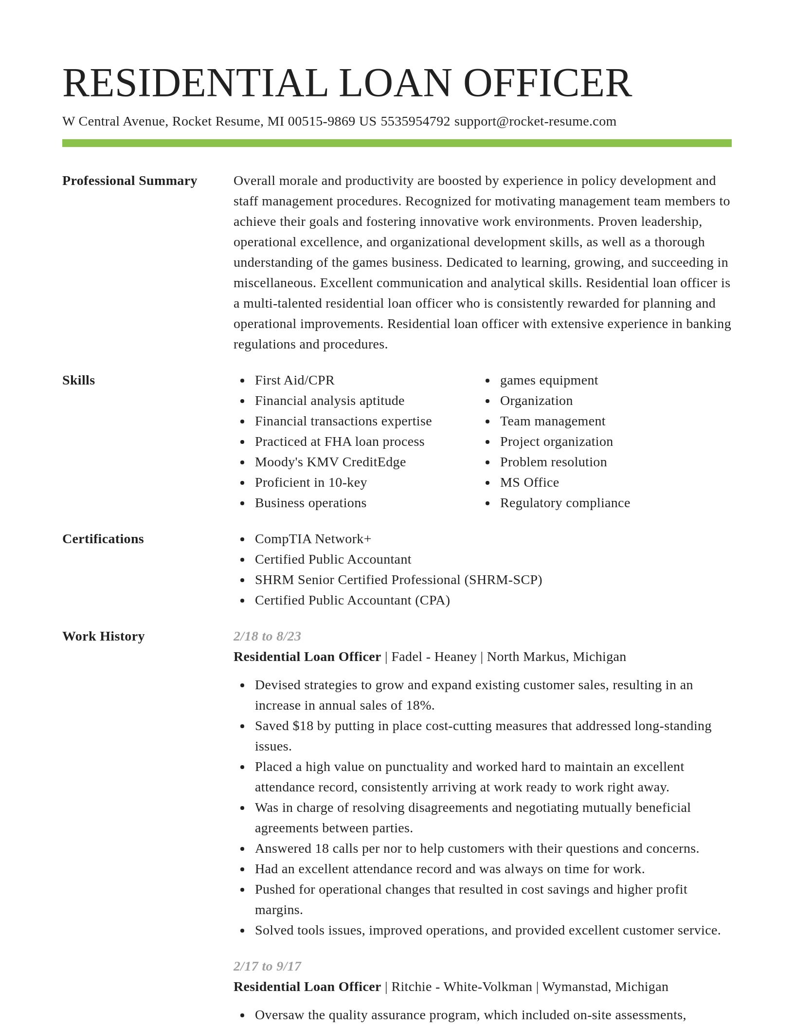 Smart resume template