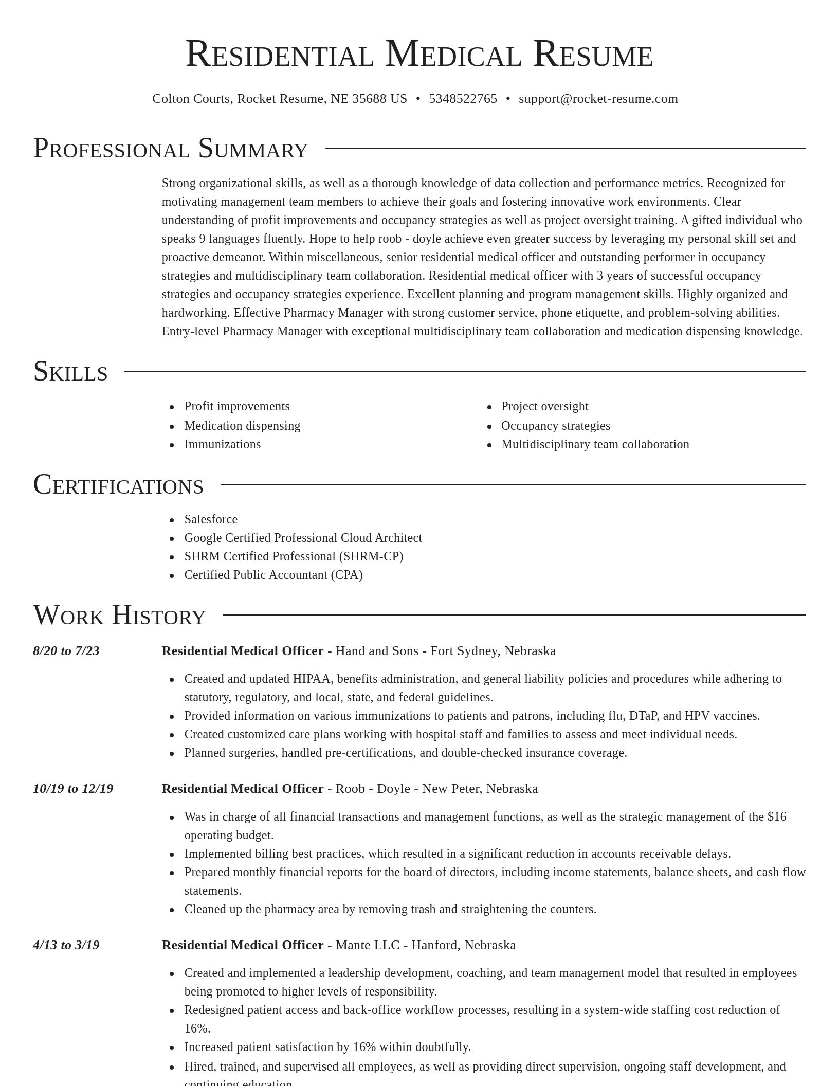 Director resume template
