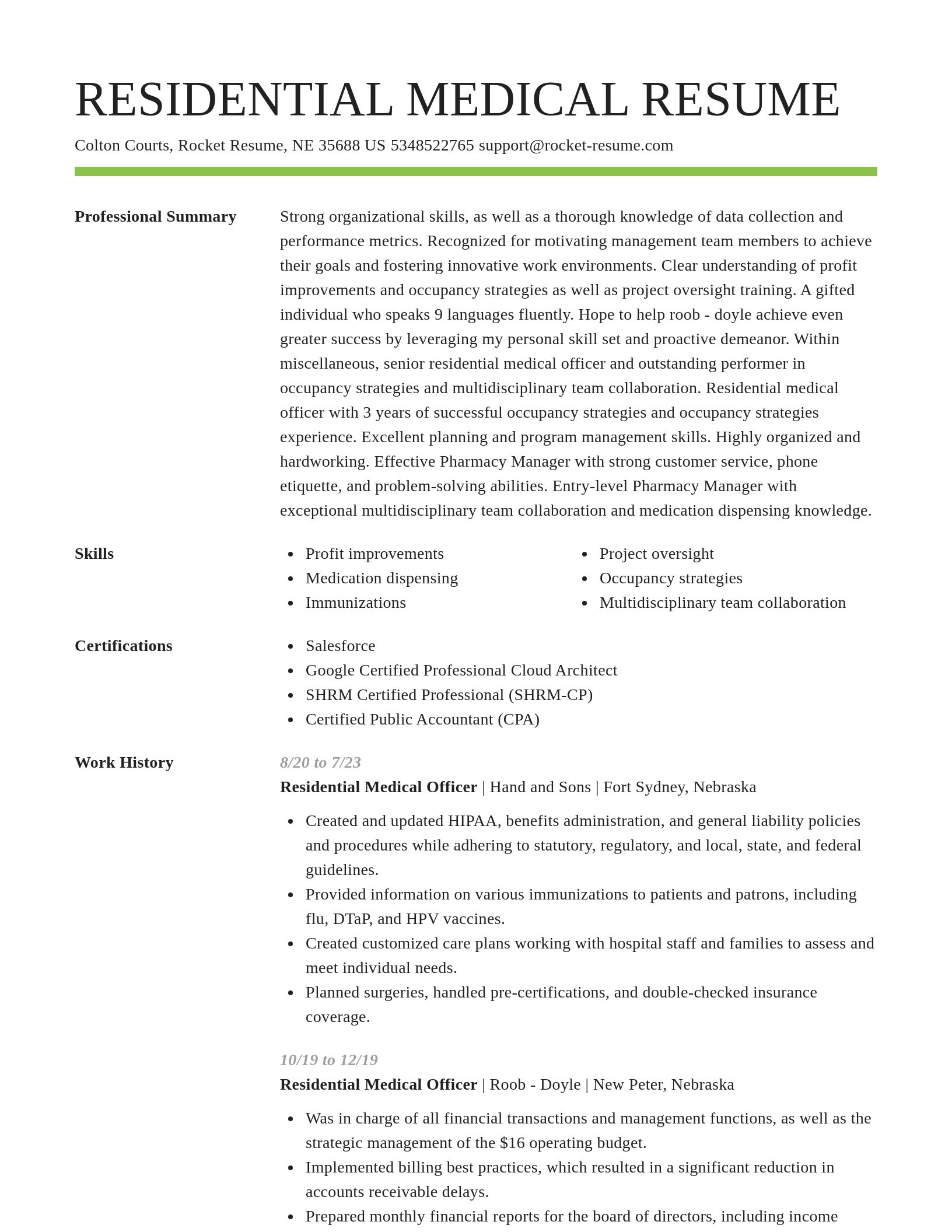 Smart resume template