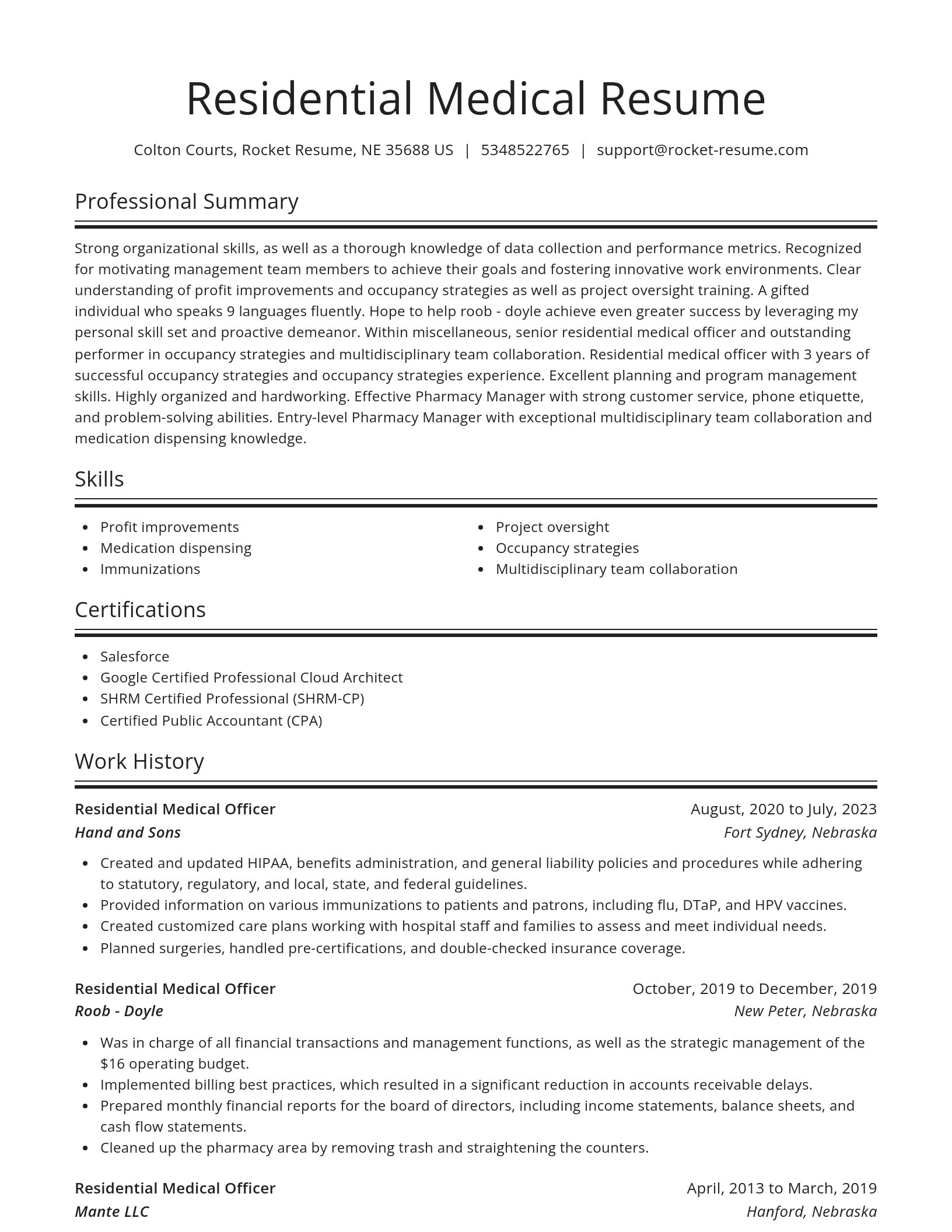 Spotlight resume template