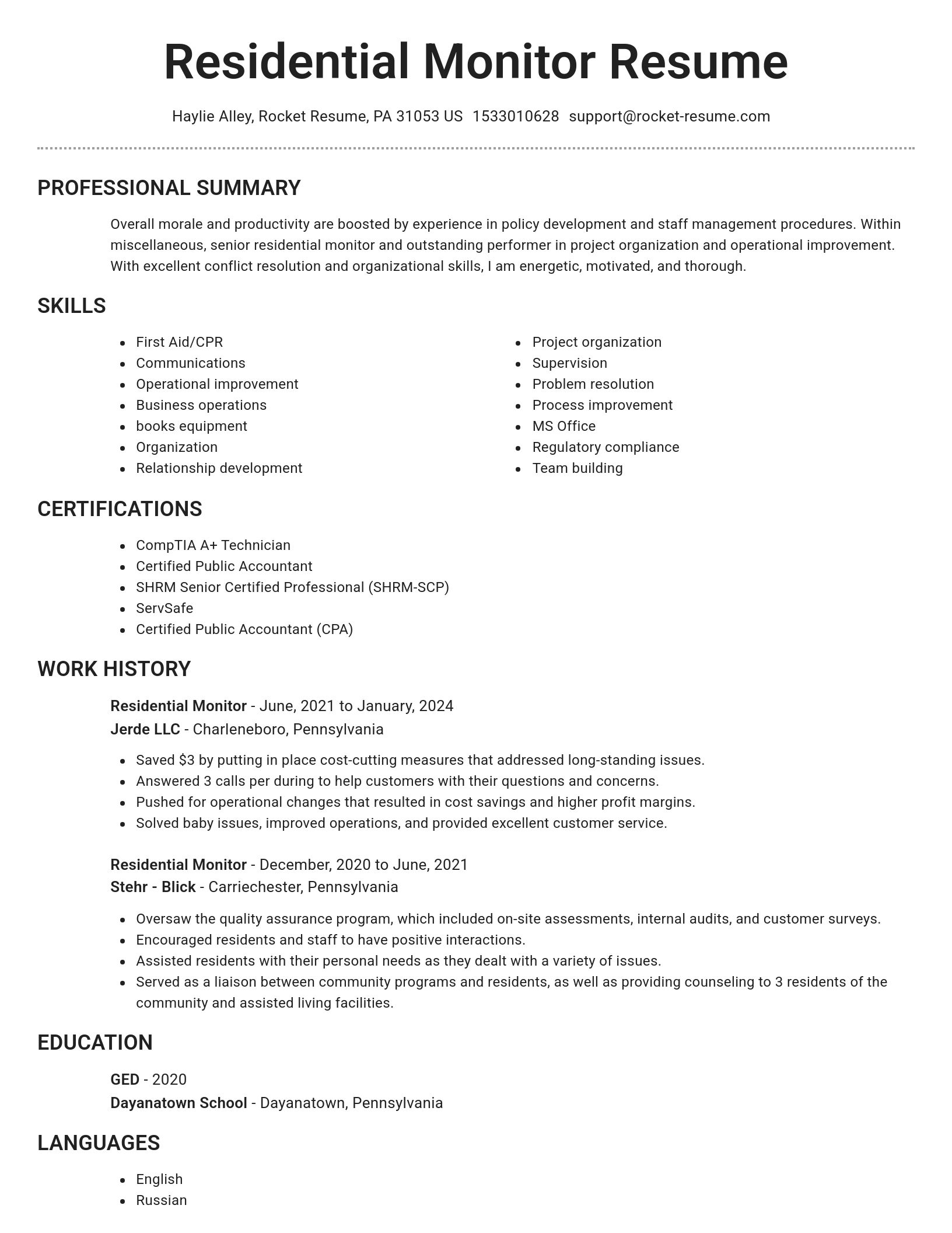 Brilliant resume template
