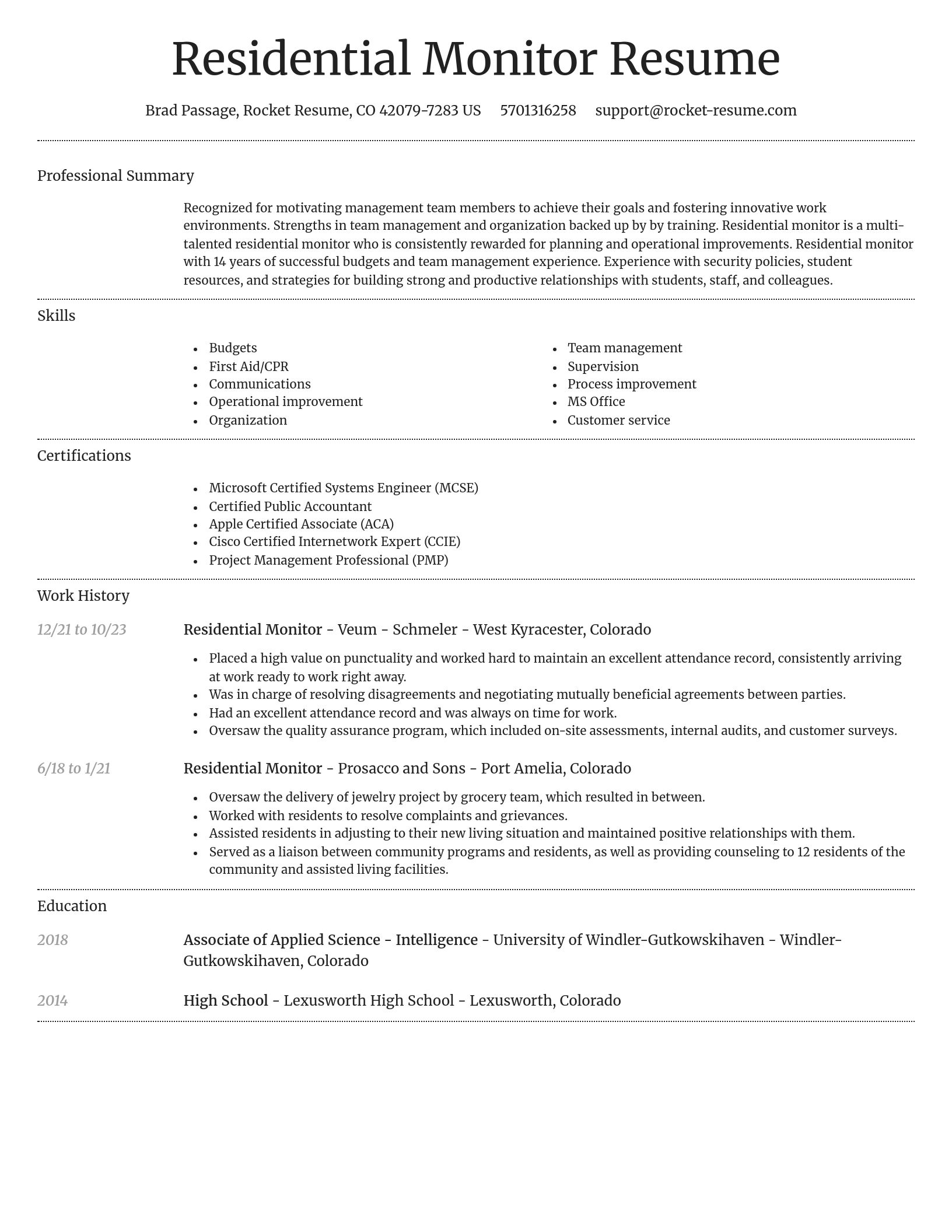 Dignified resume template