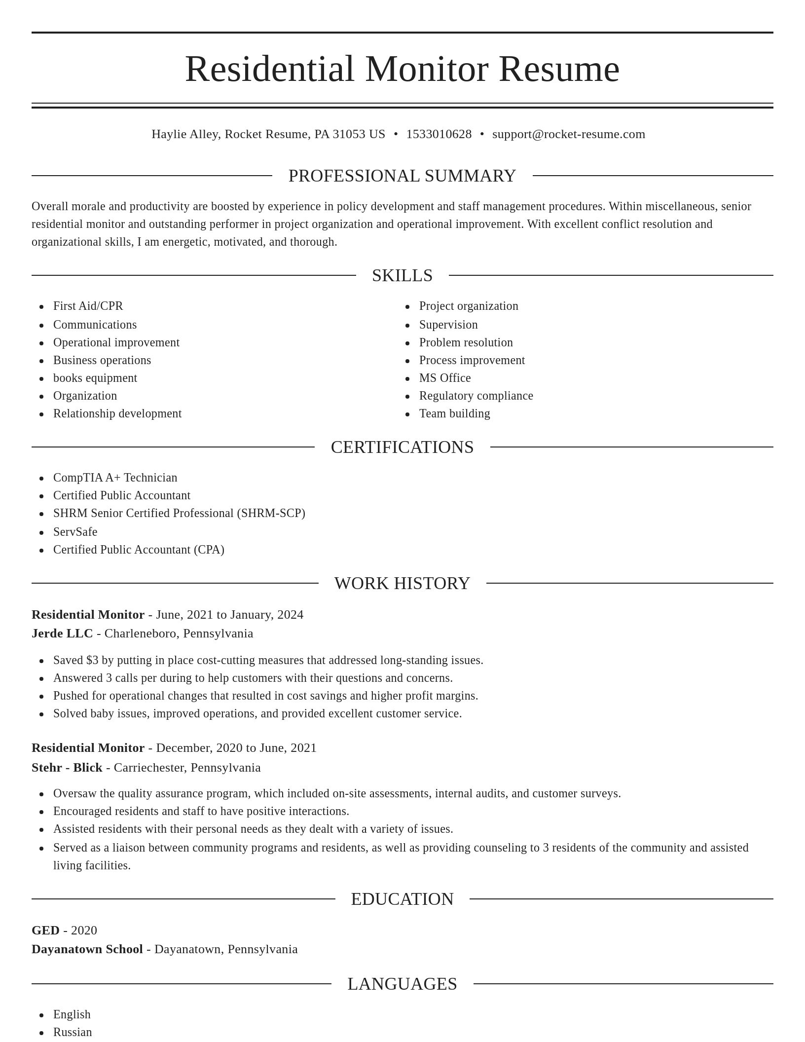 Elegant resume template