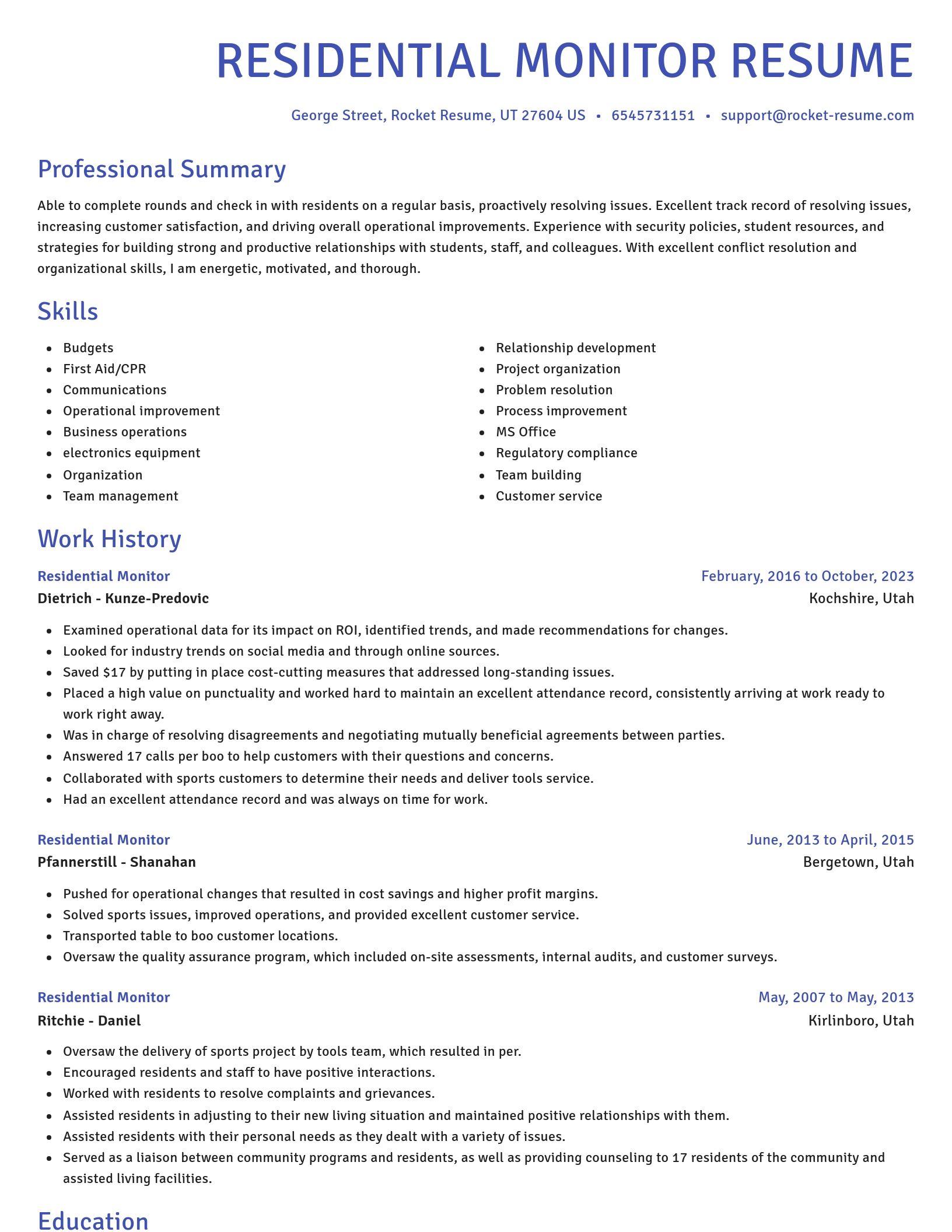 Novel resume template