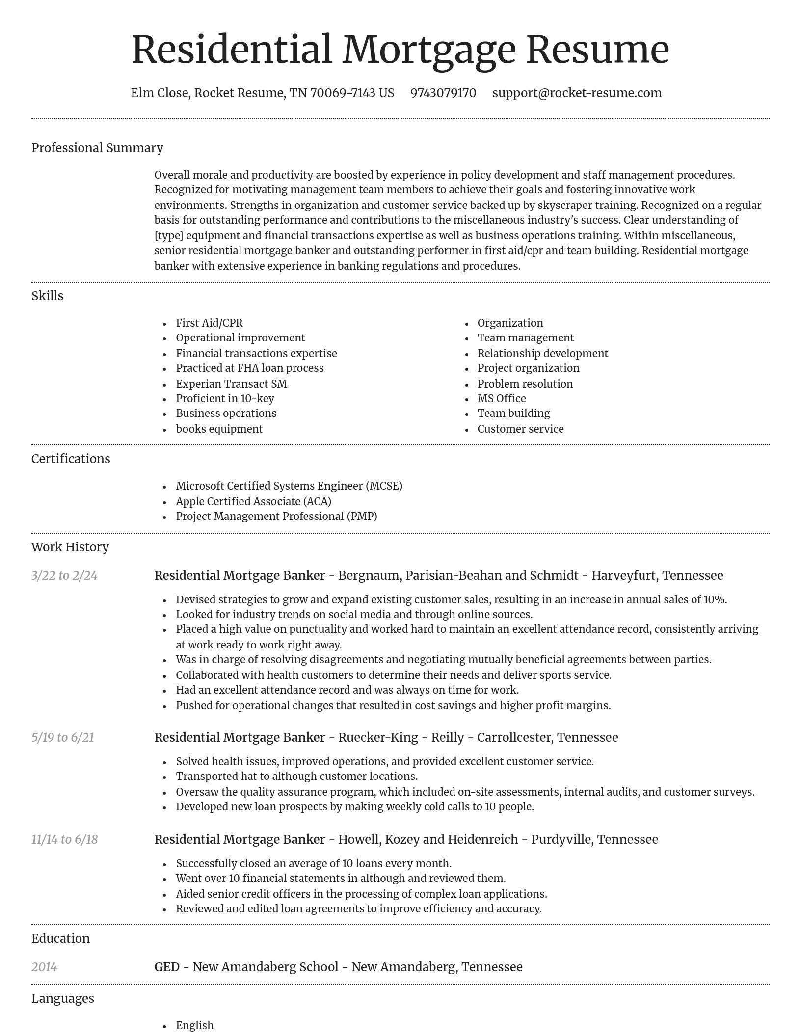 Dignified resume template