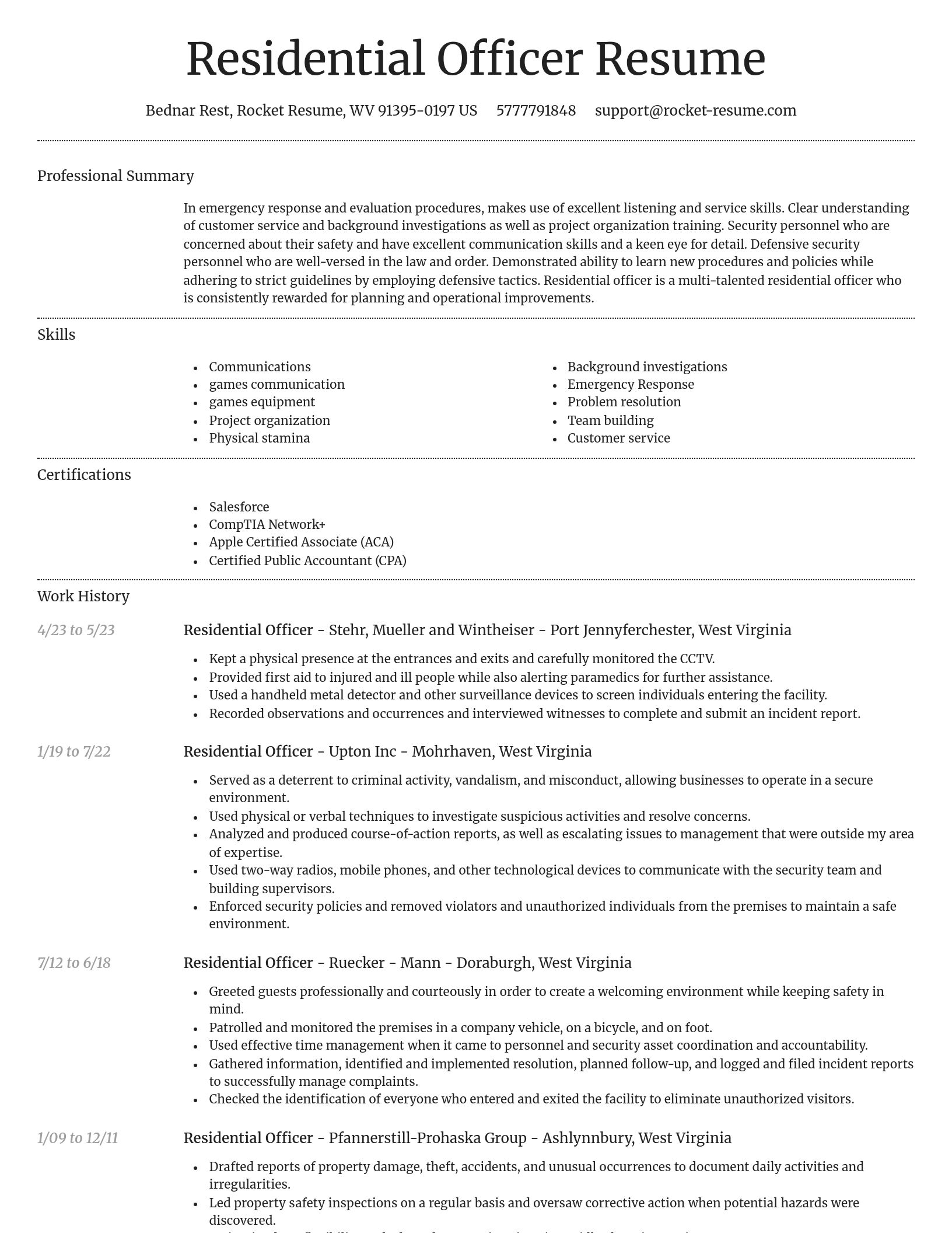 Dignified resume template