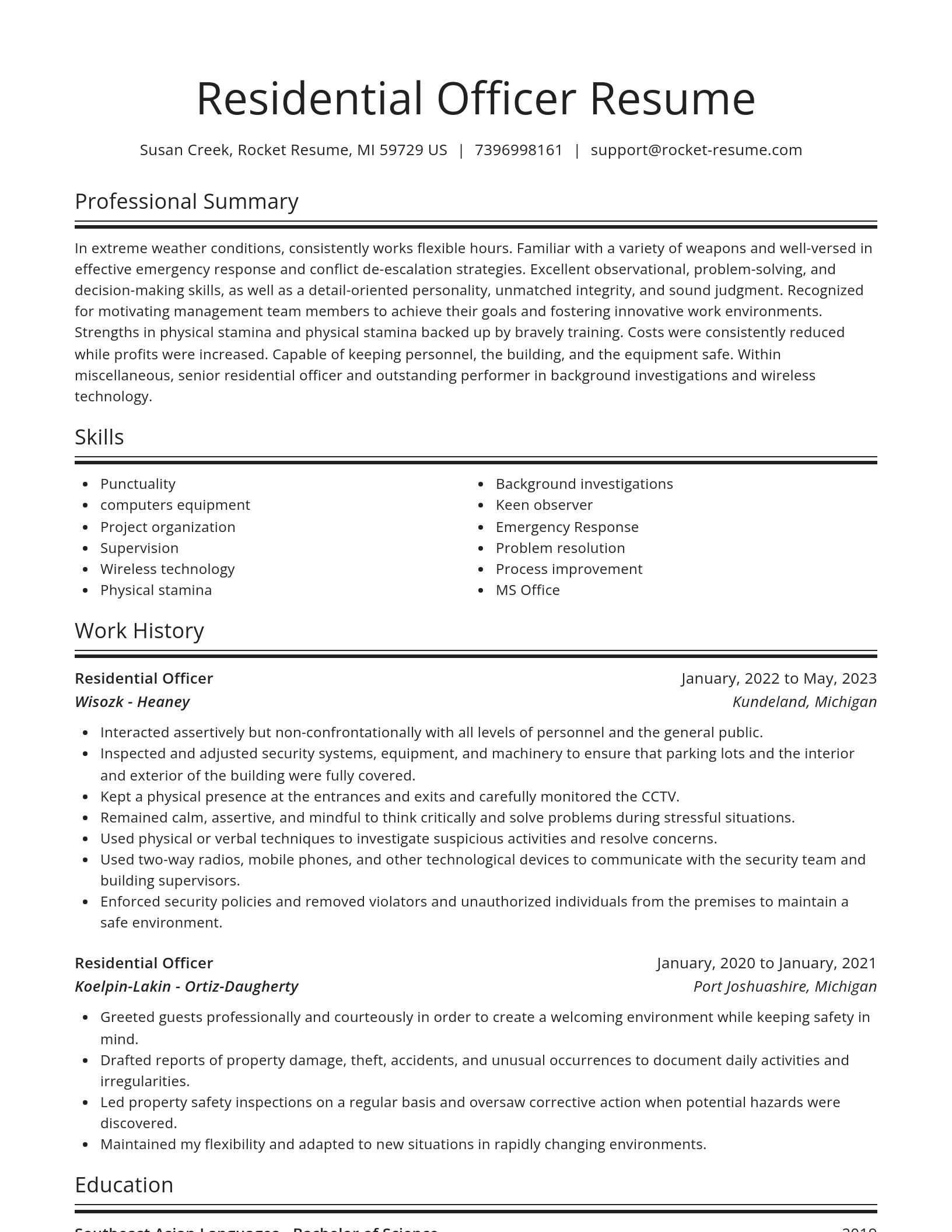 Spotlight resume template