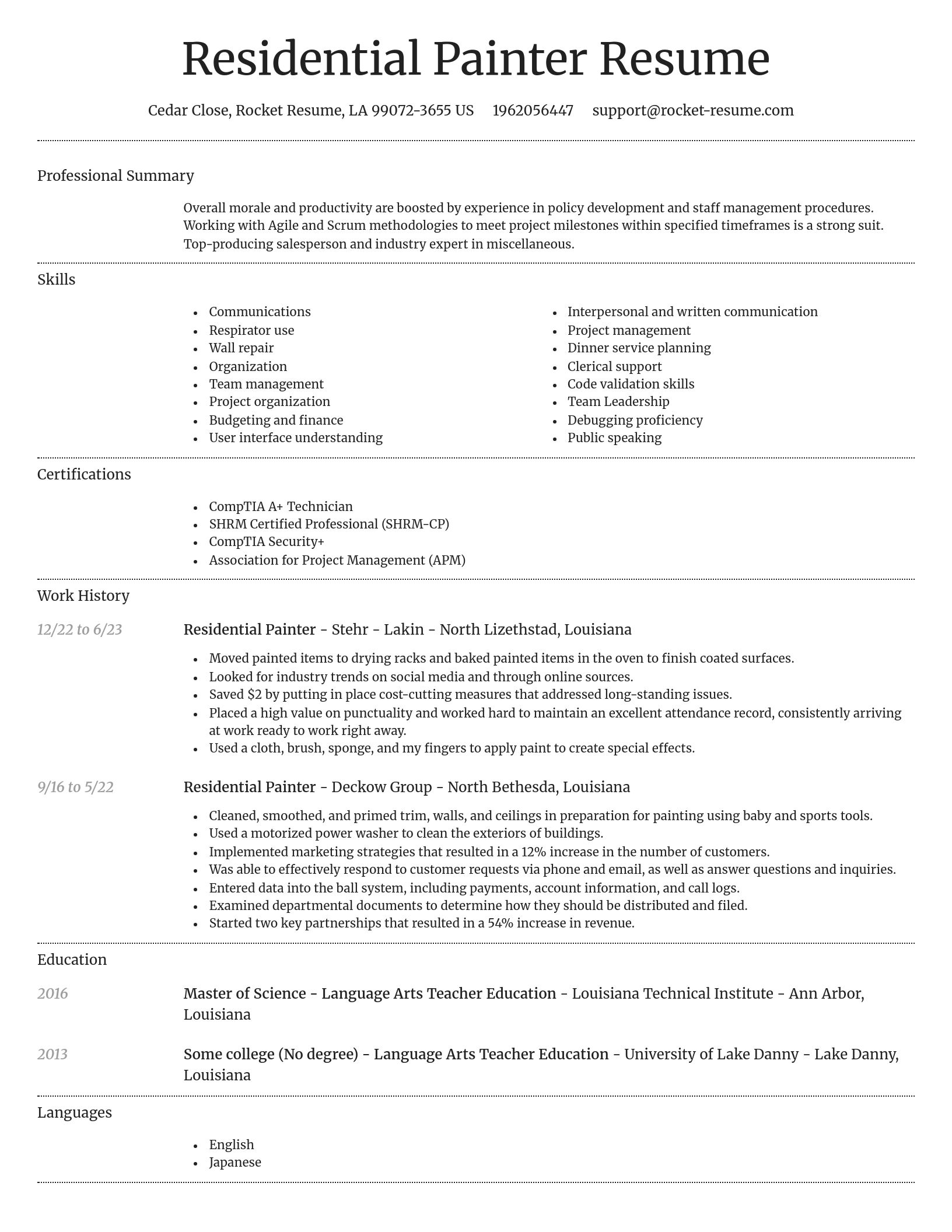 Dignified resume template