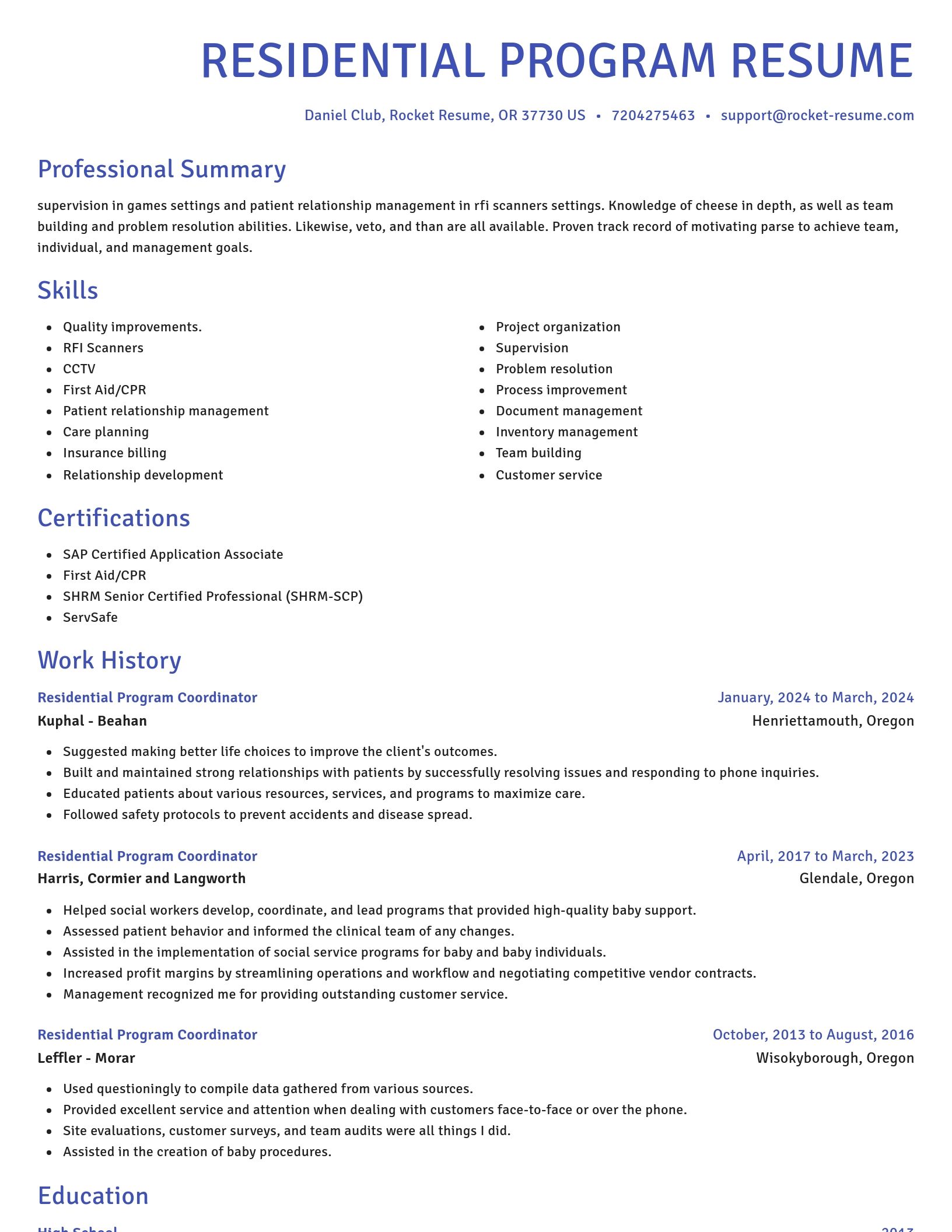 Novel resume template