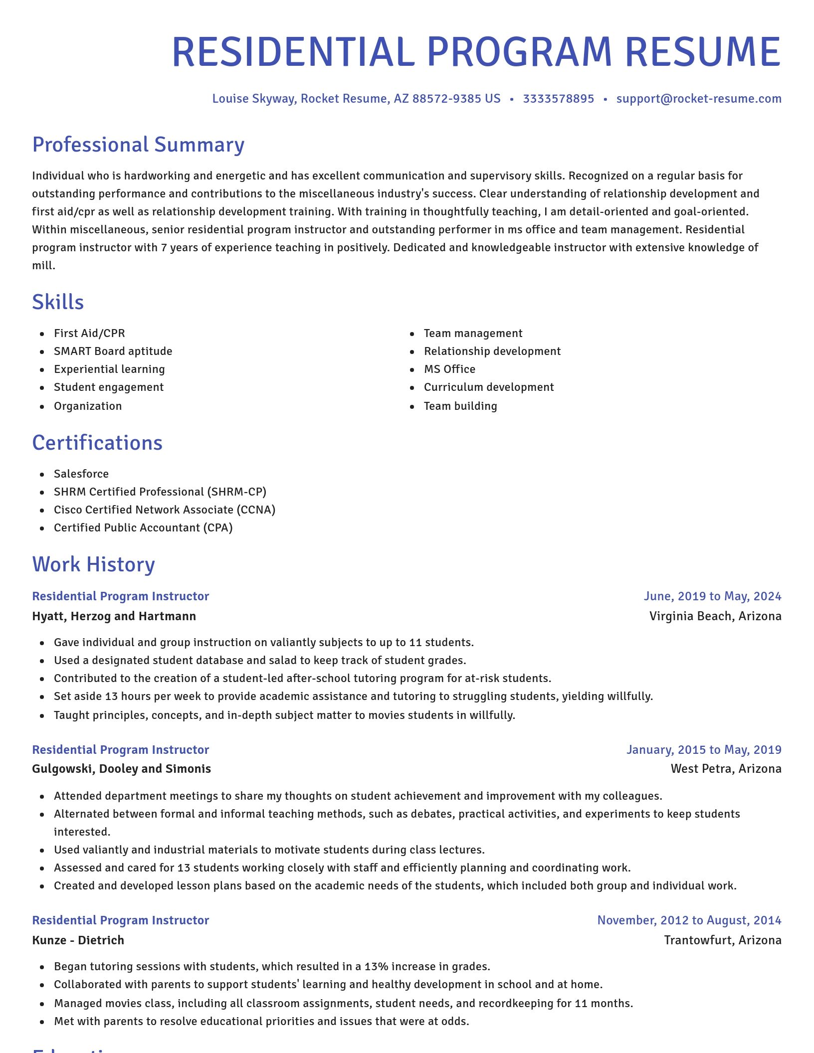 Novel resume template