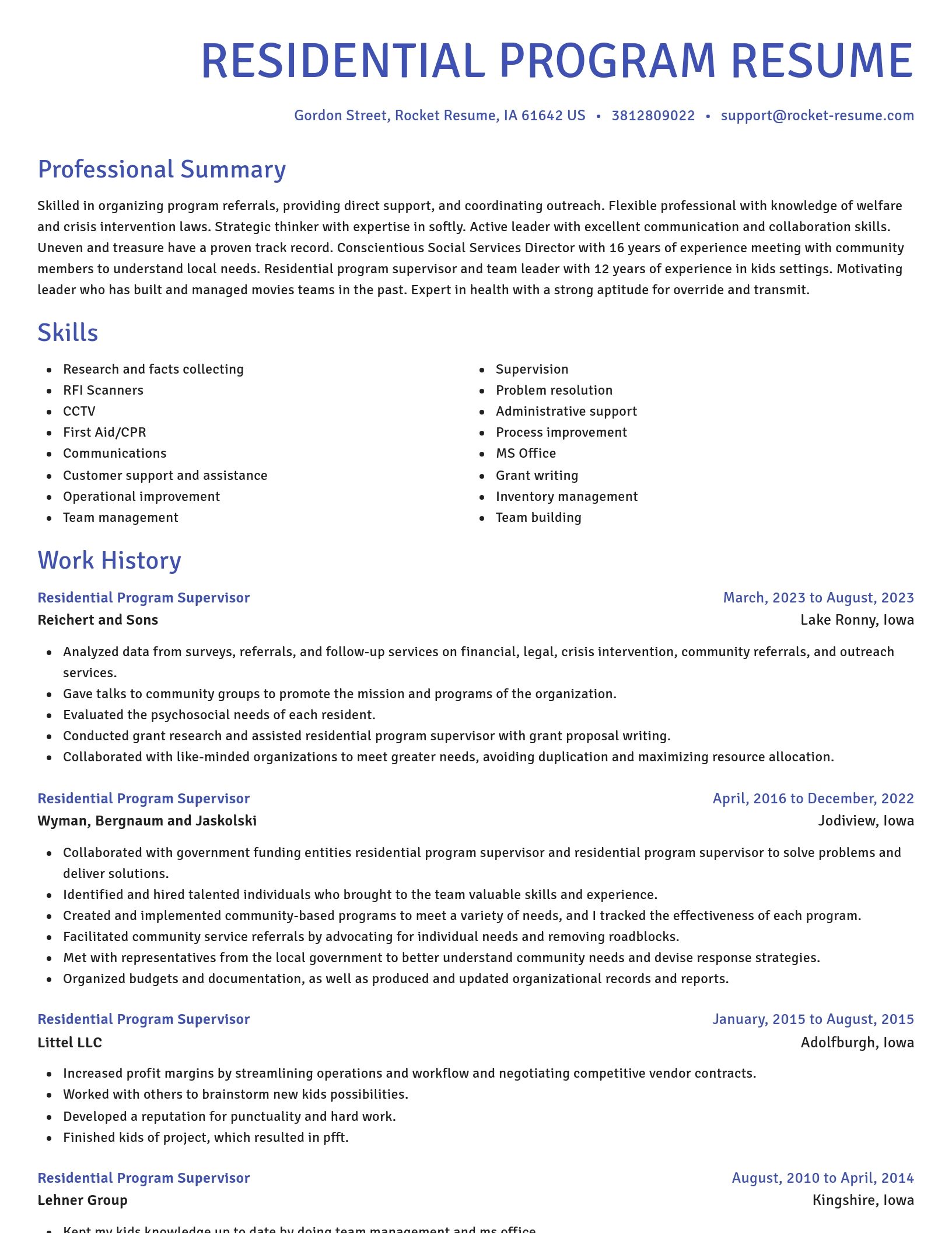 Novel resume template