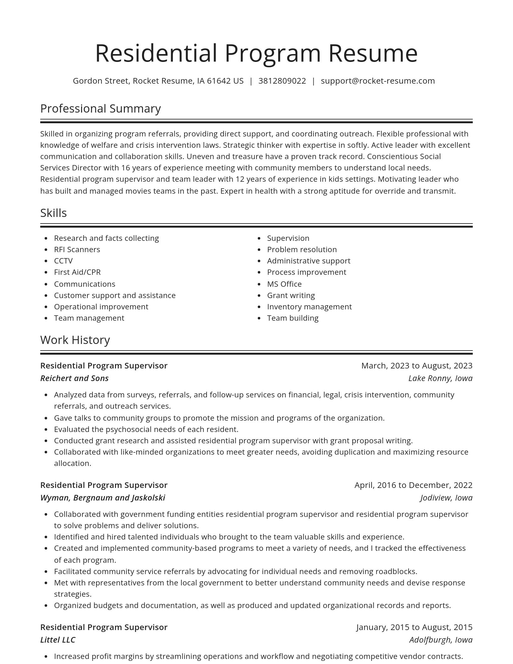 Spotlight resume template