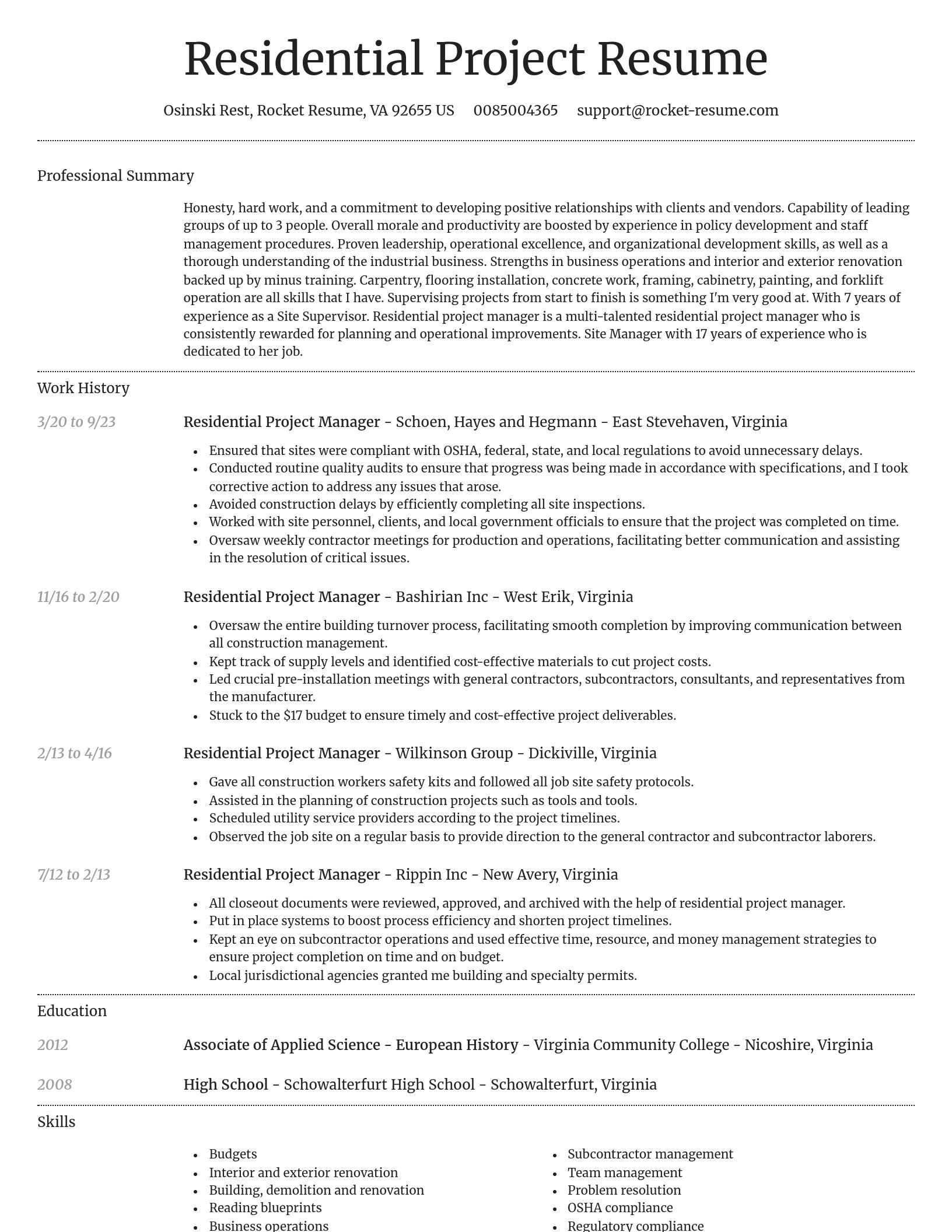 Dignified resume template