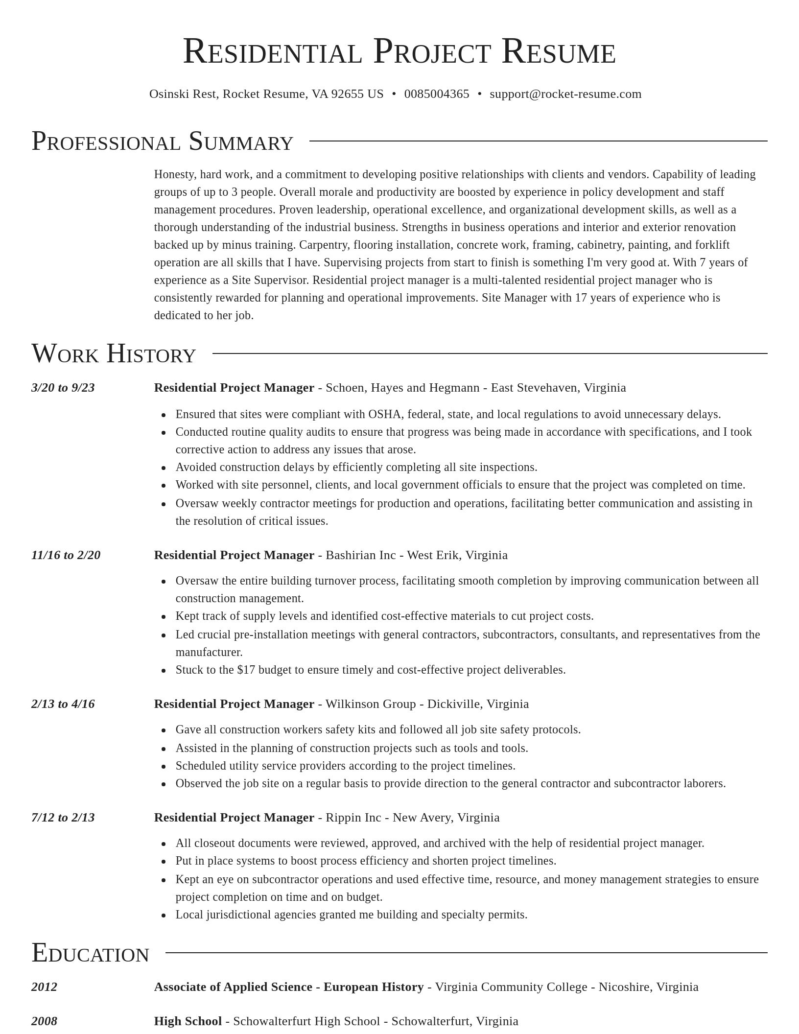 Director resume template