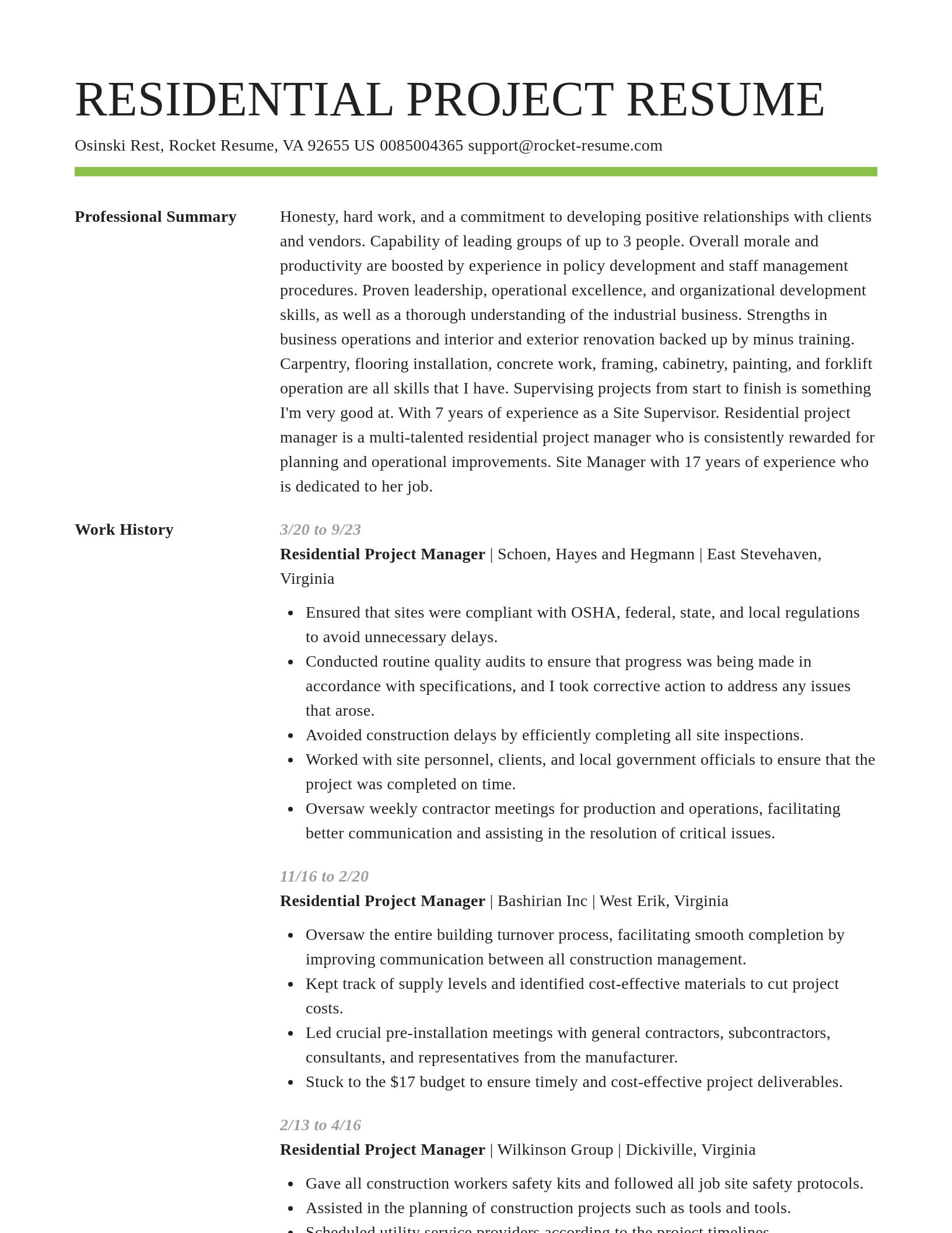 Smart resume template