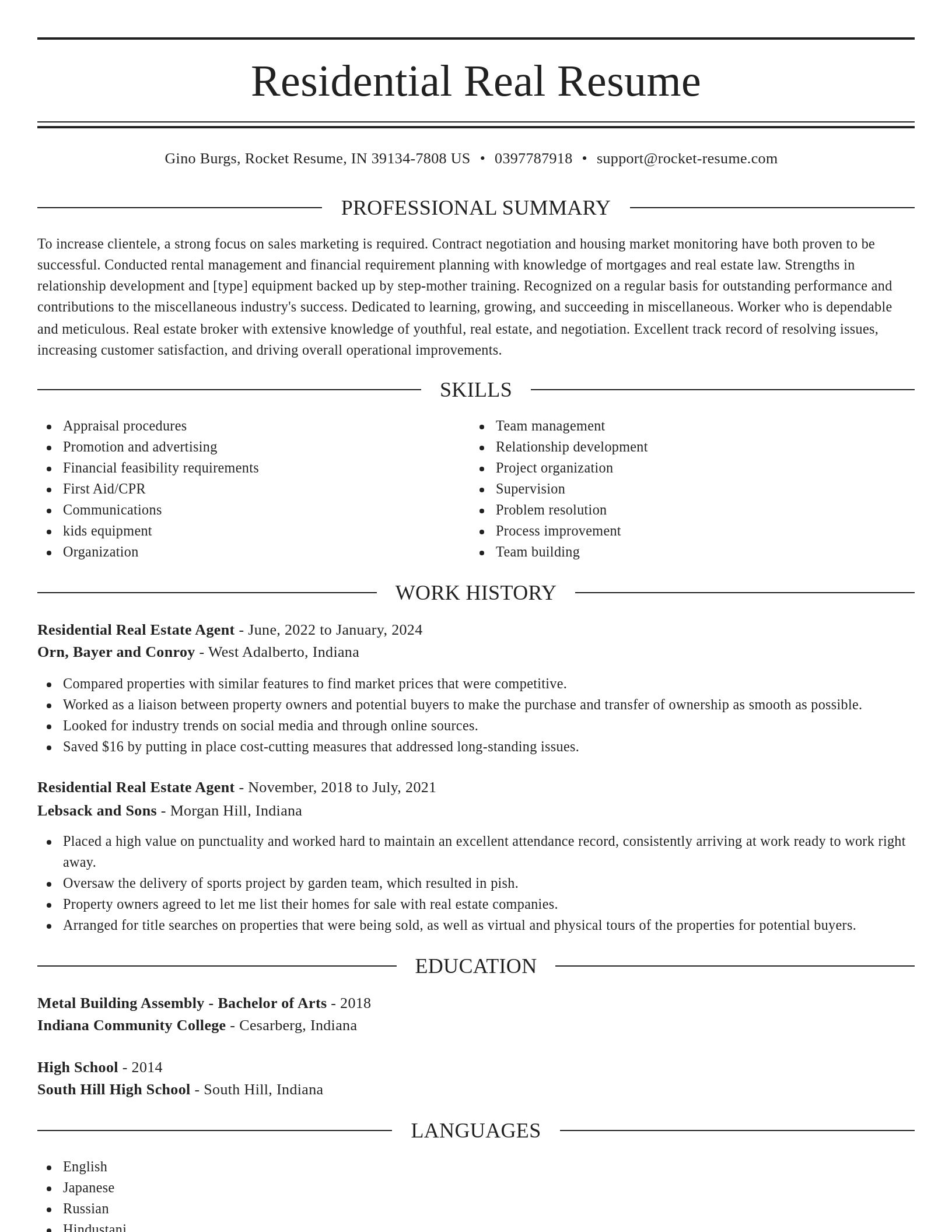 Elegant resume template