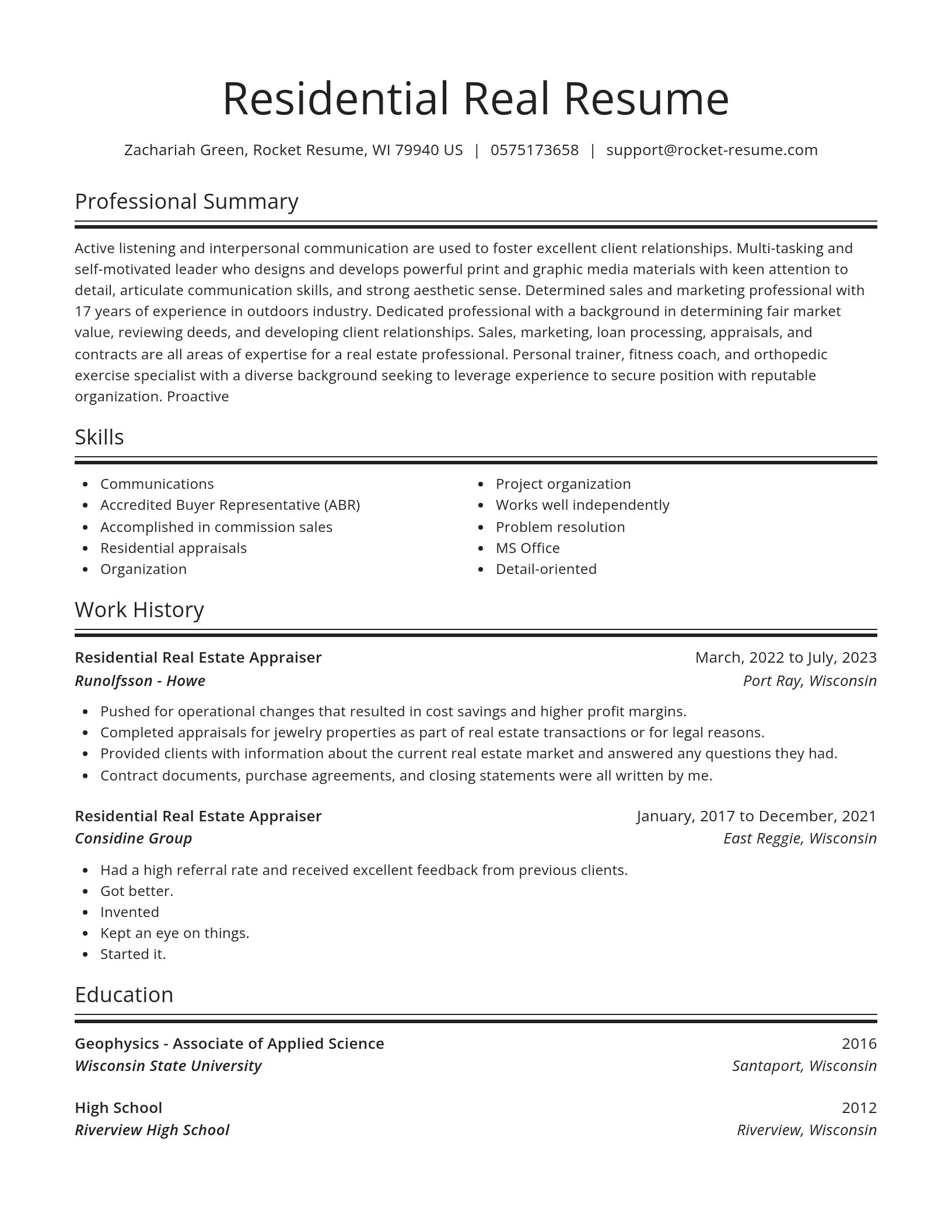 Spotlight resume template