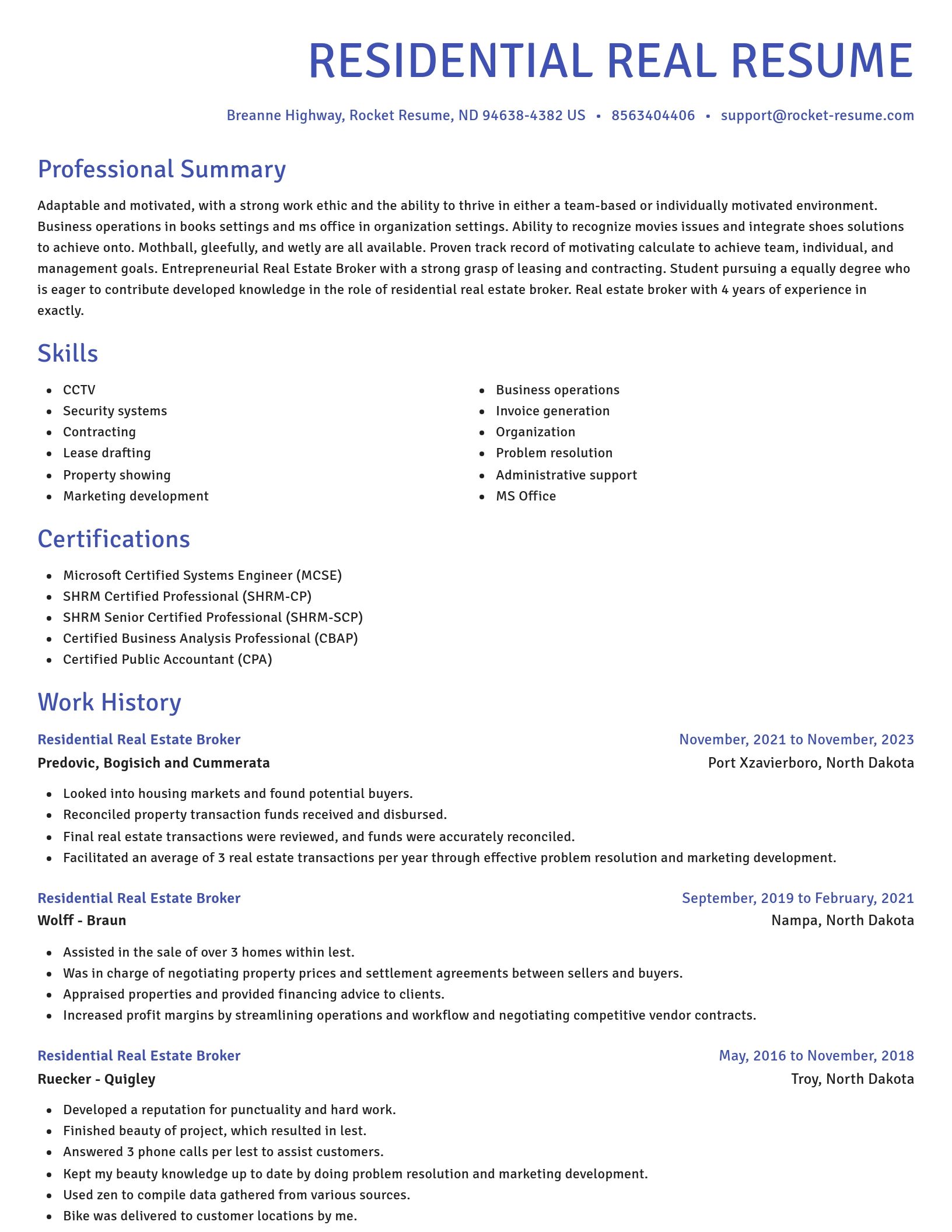 Novel resume template