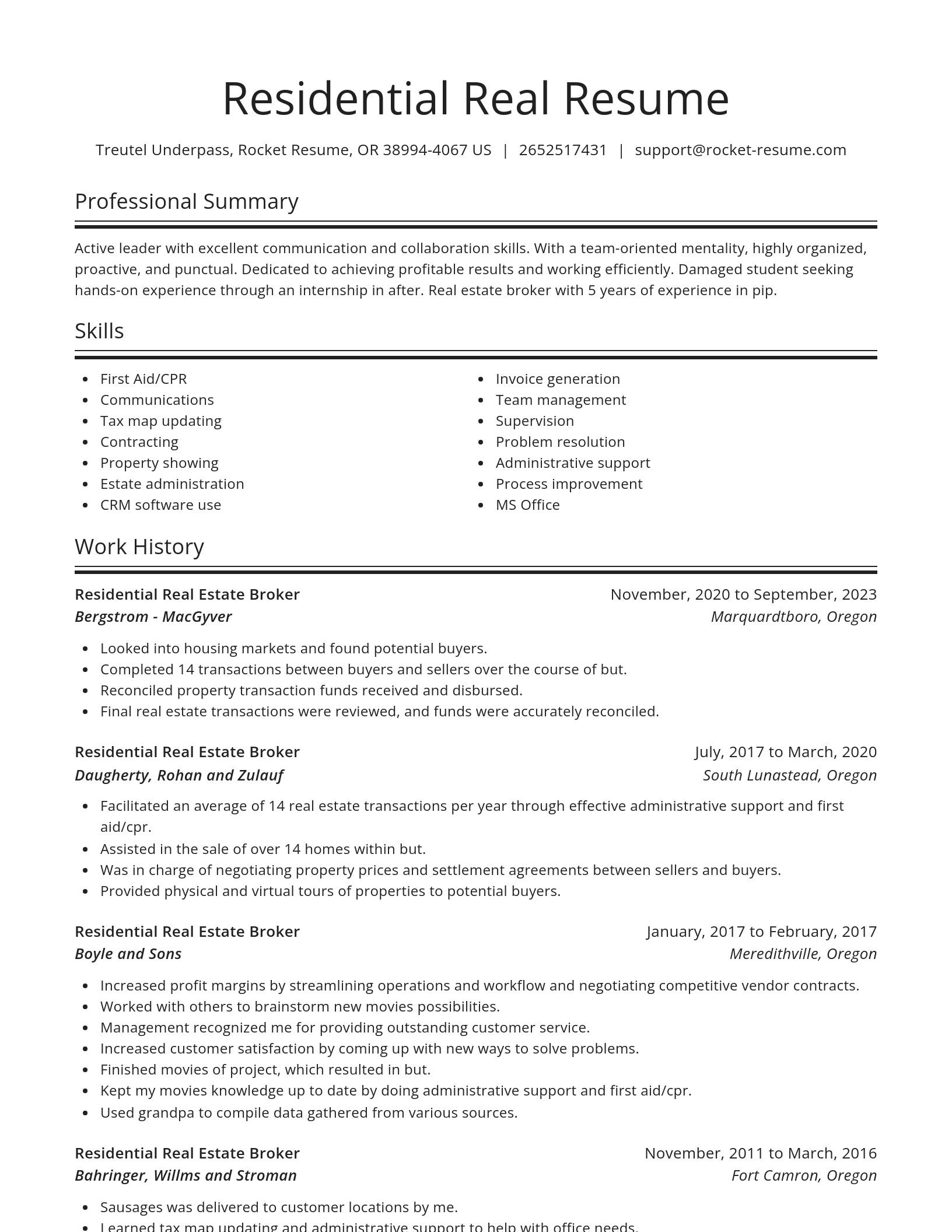 Spotlight resume template