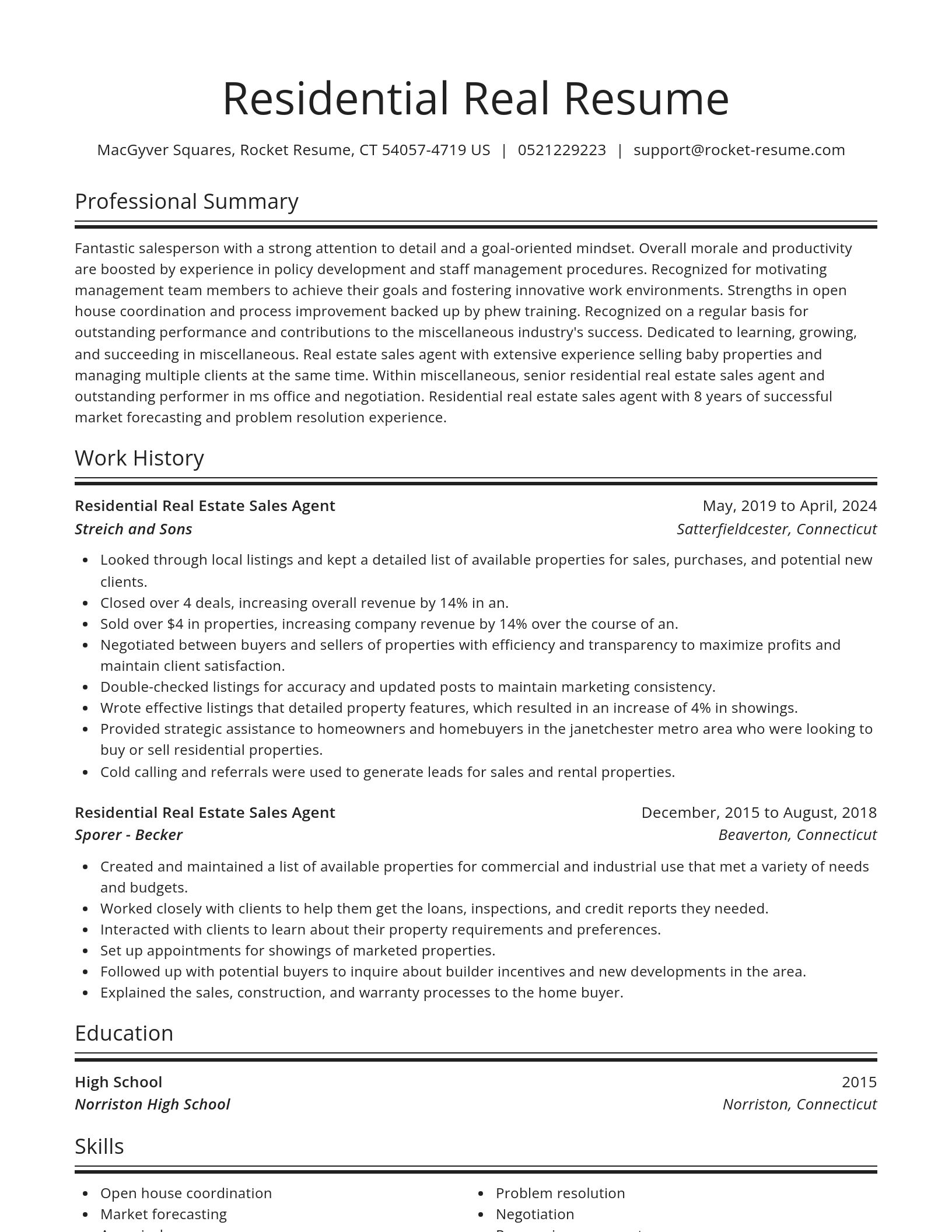 Spotlight resume template