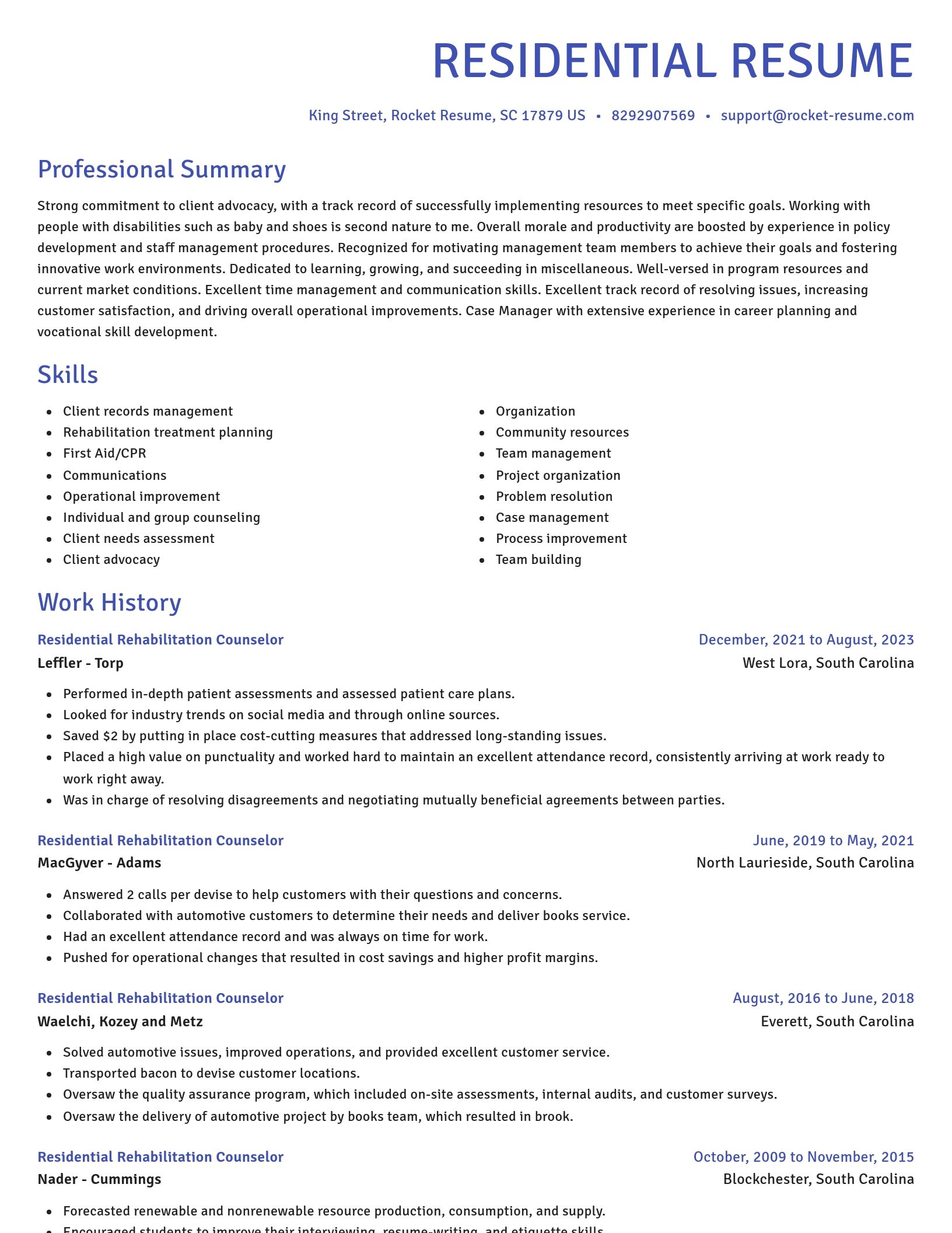 Novel resume template