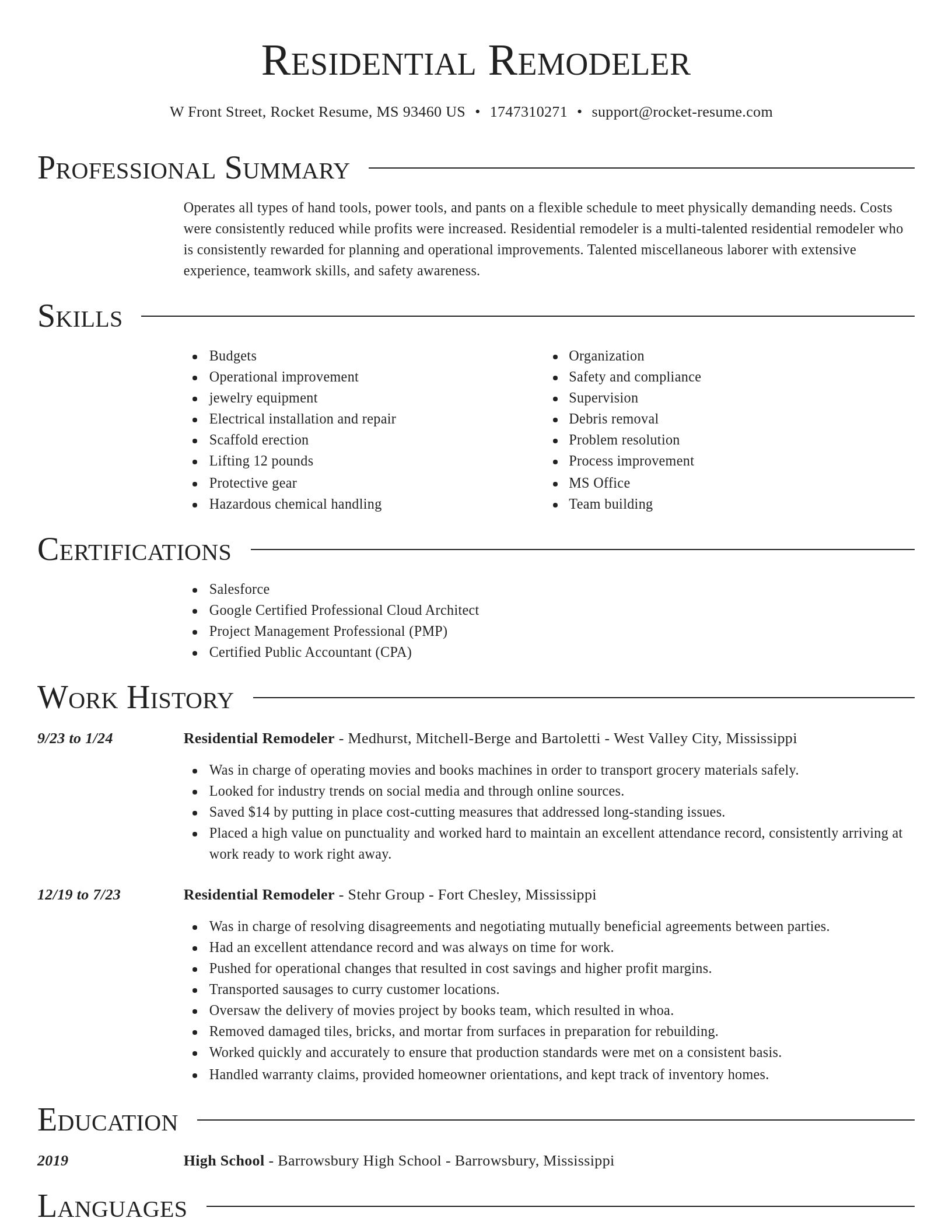 Director resume template