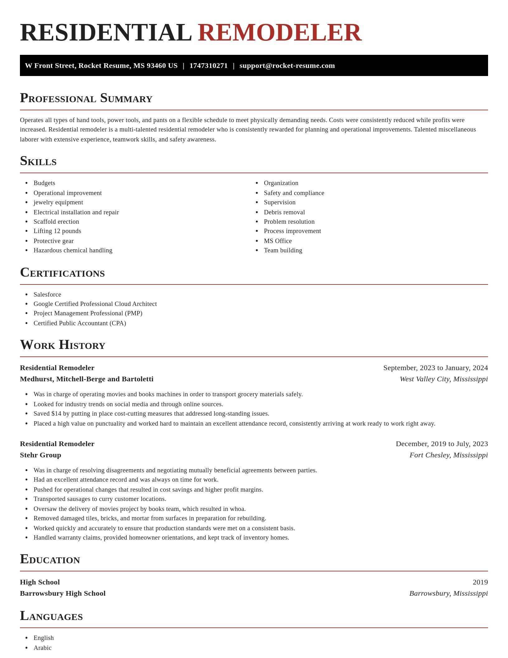 Exquisite resume template