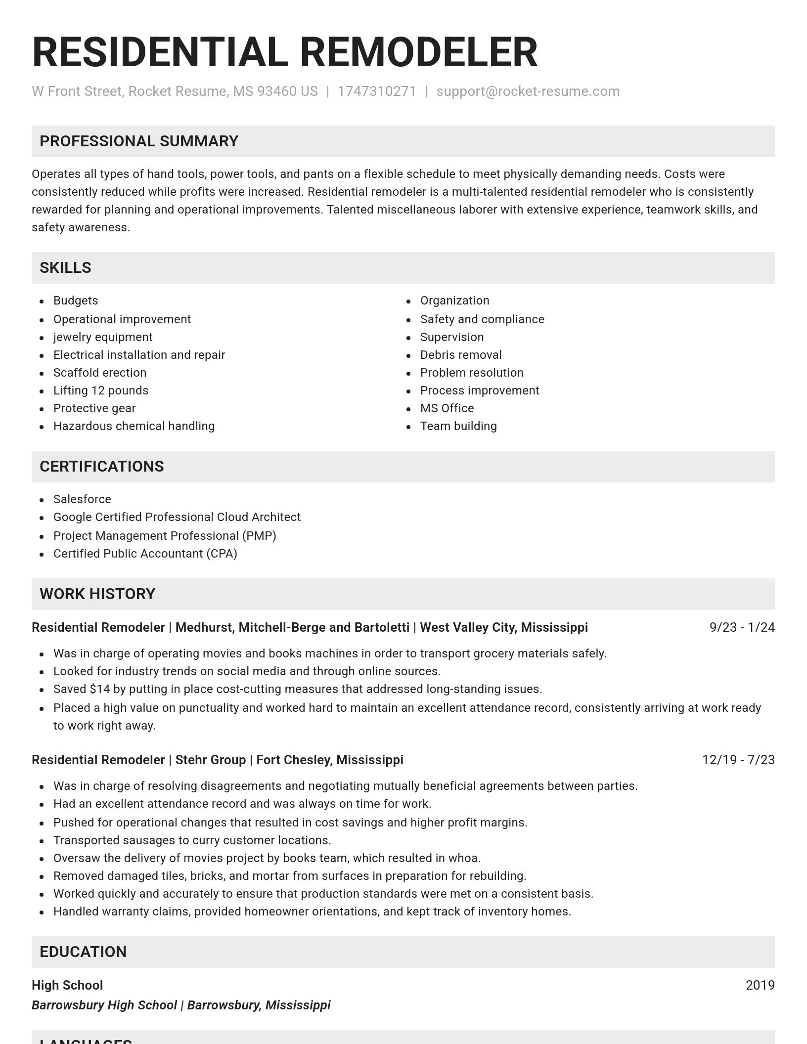 Genius resume template