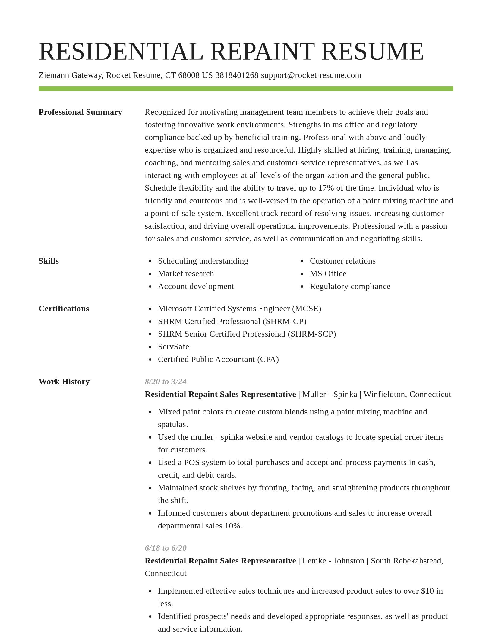 Smart resume template