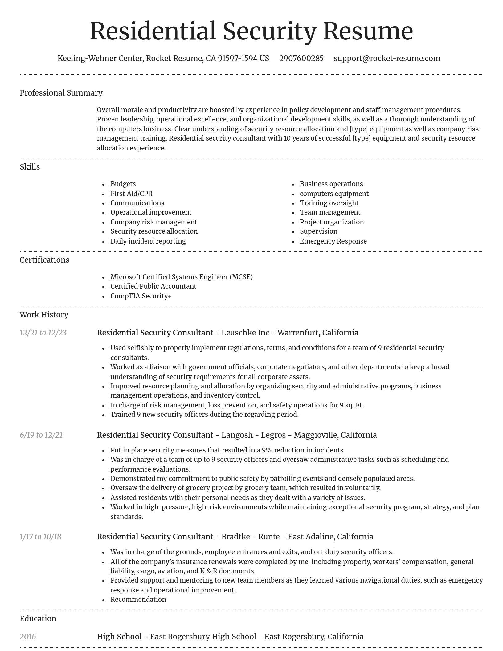 Dignified resume template