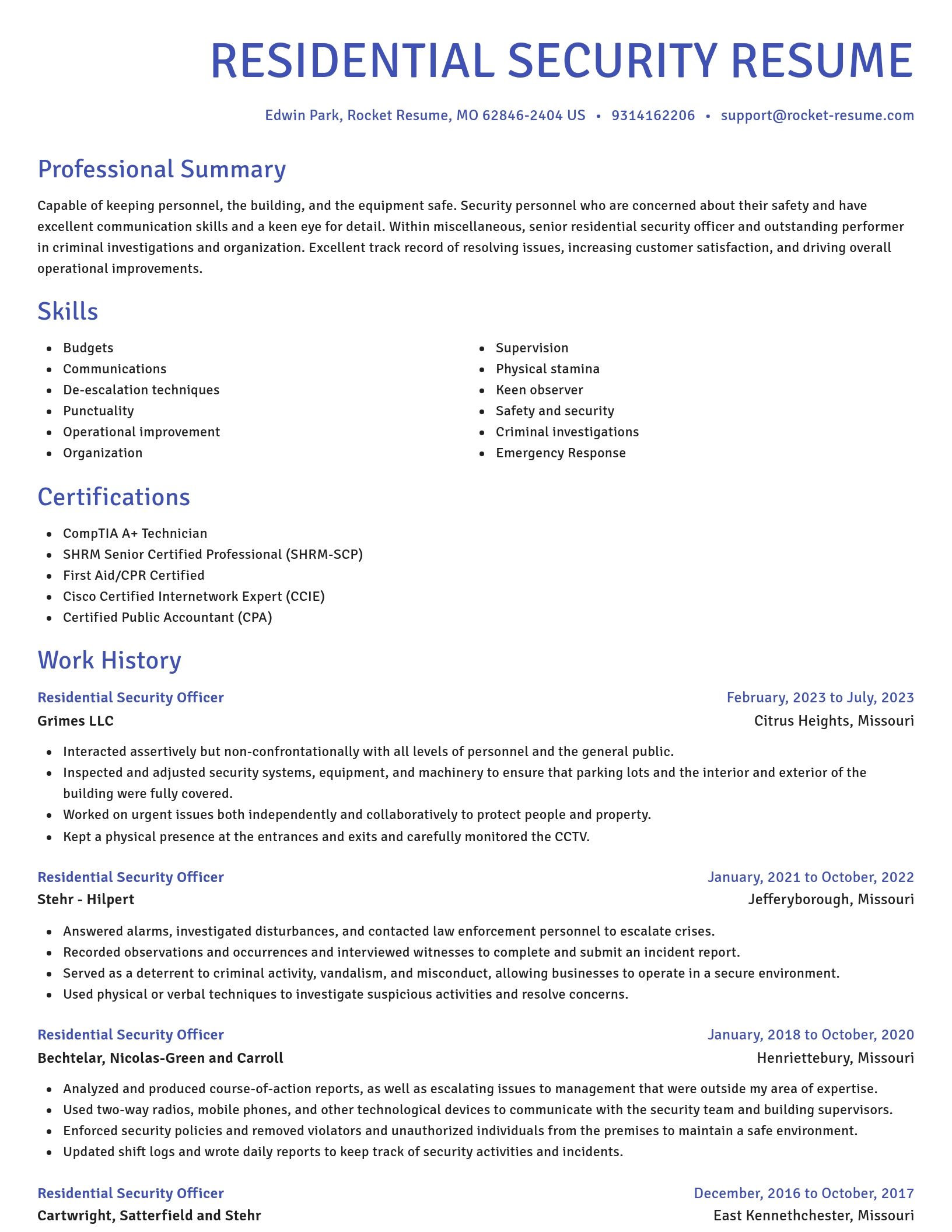 Novel resume template