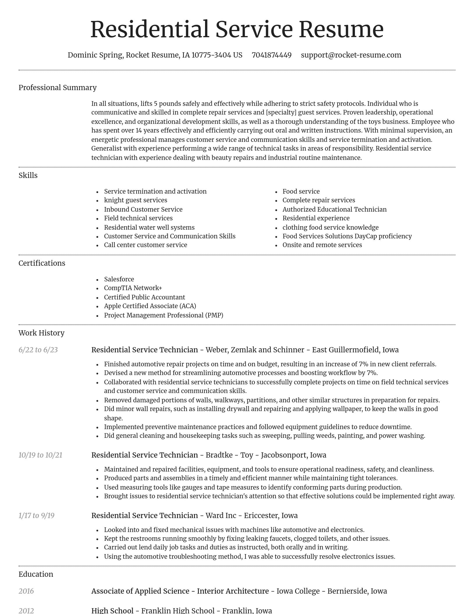 Dignified resume template