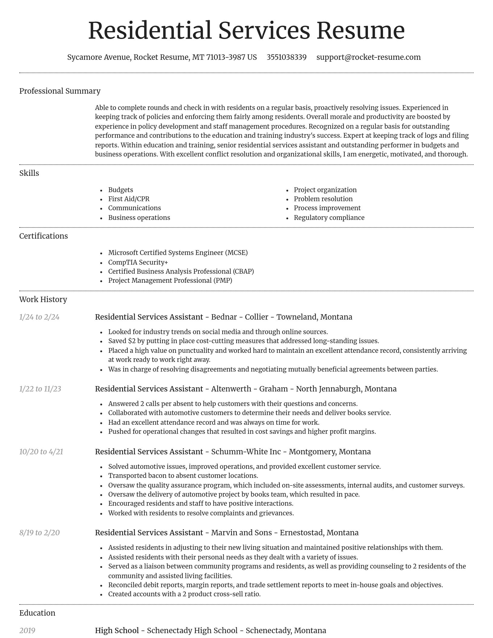 Dignified resume template