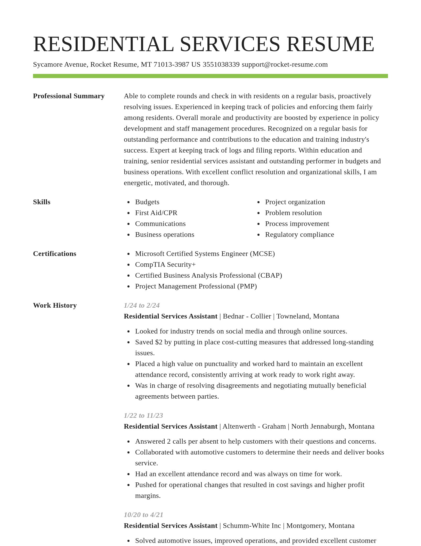 Smart resume template