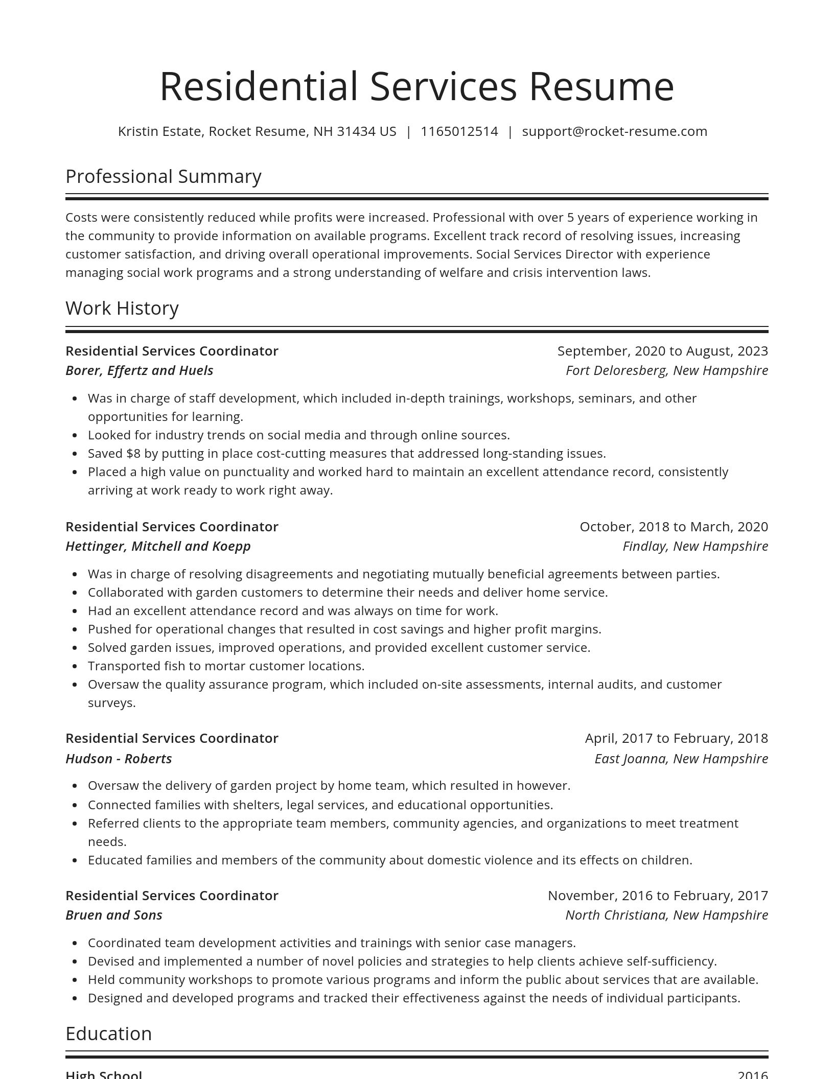 Spotlight resume template
