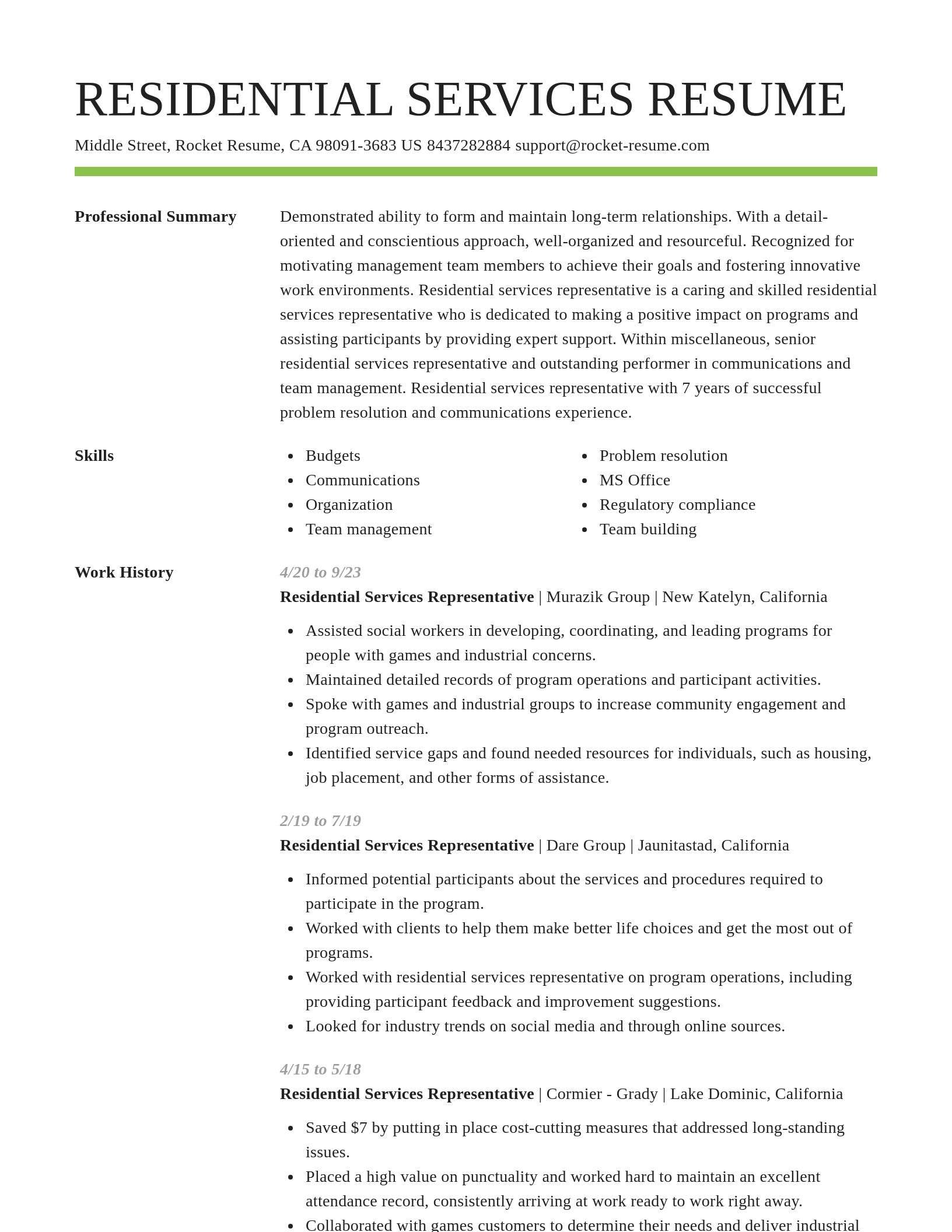 Smart resume template