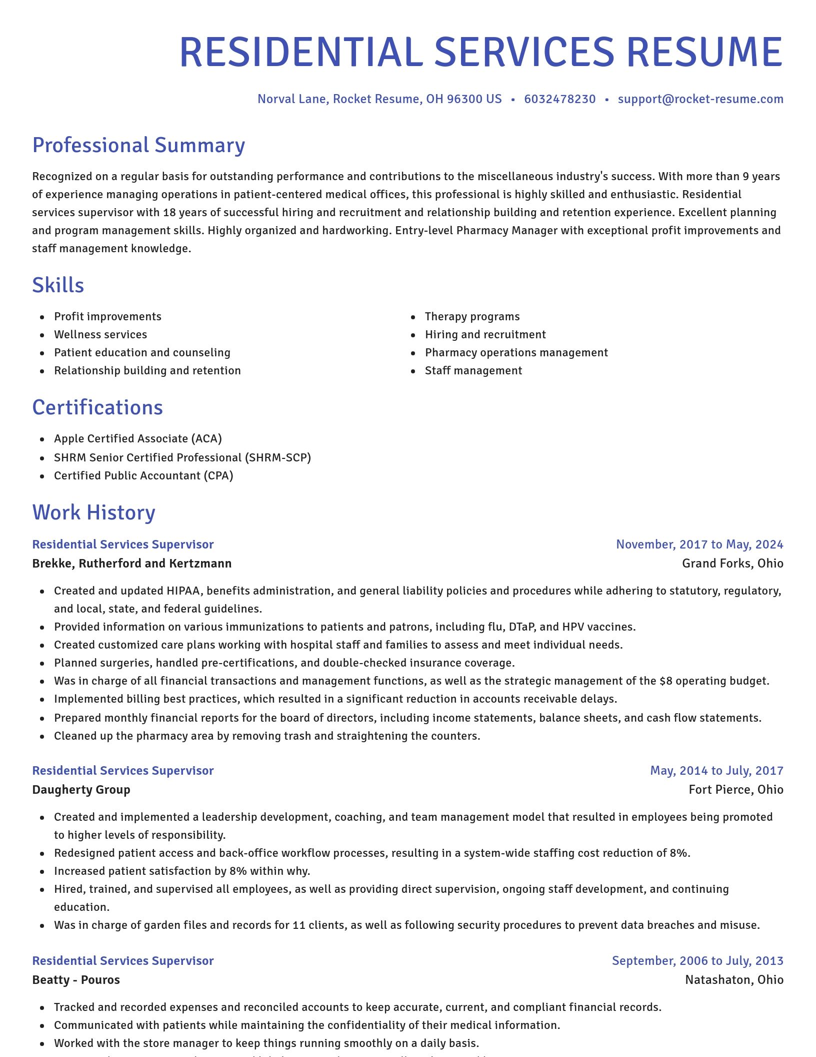 Novel resume template