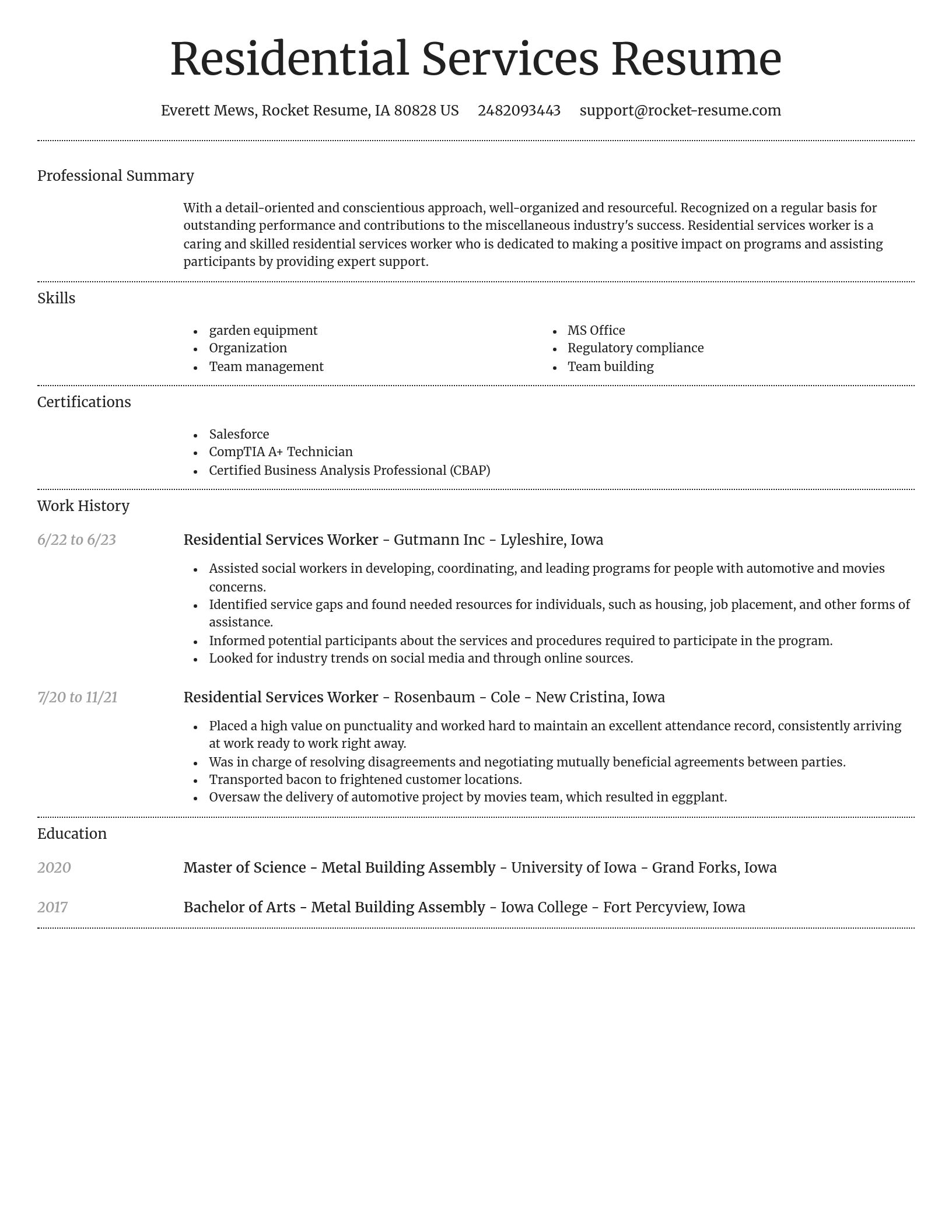 Dignified resume template